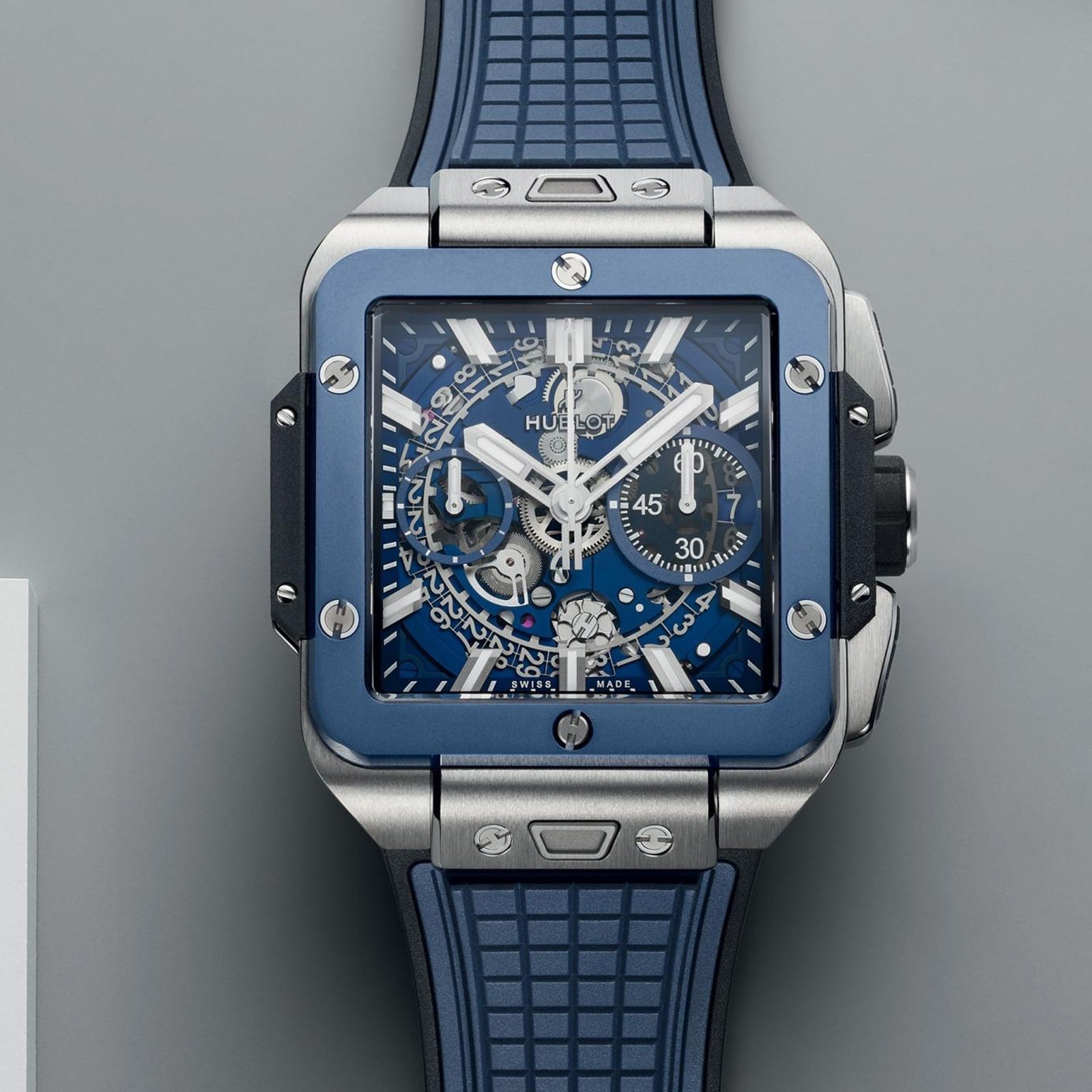 Hublot Square Bang Unico Titanium Blue Ceramic Men's