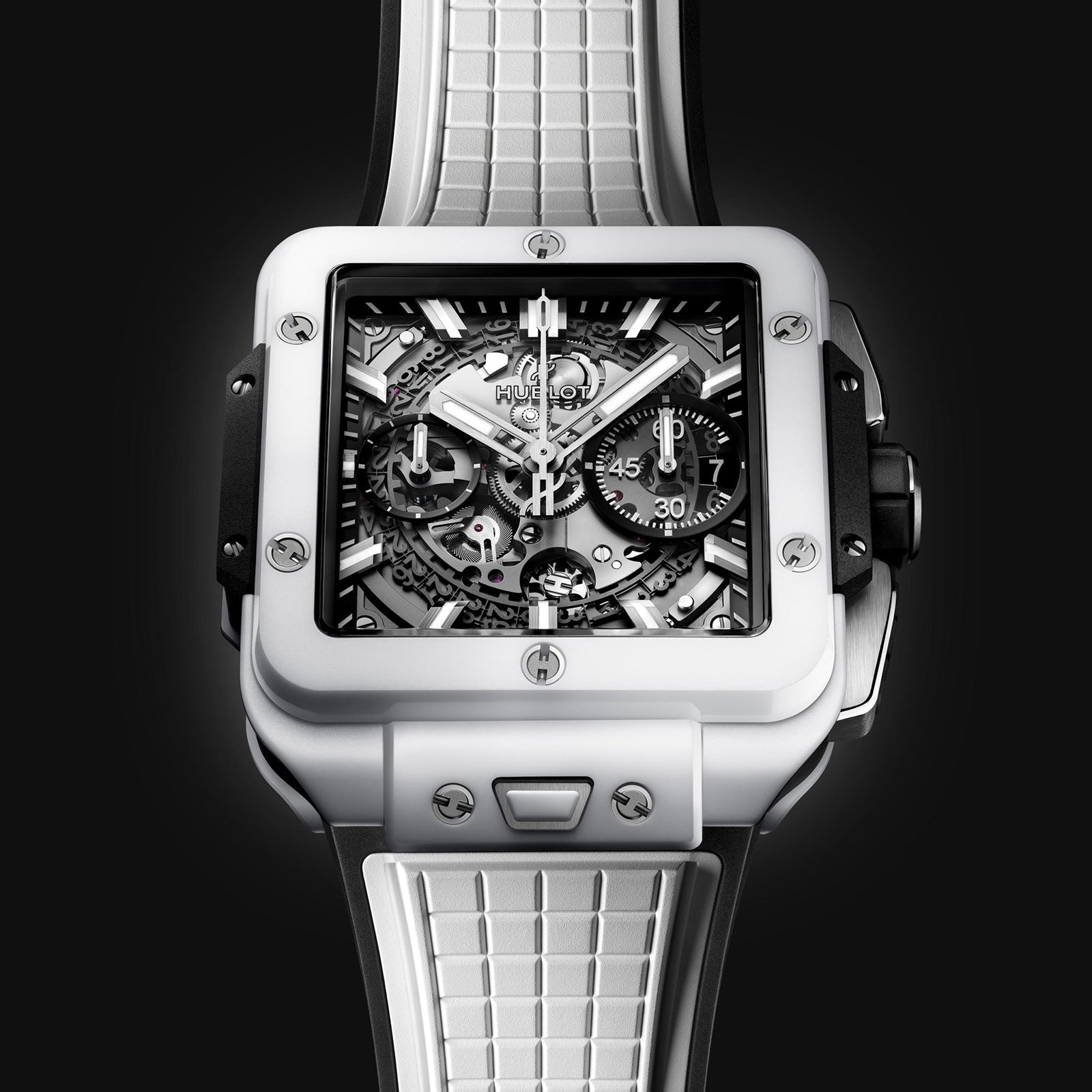 Hublot Square Bang Unico White Ceramic Men's