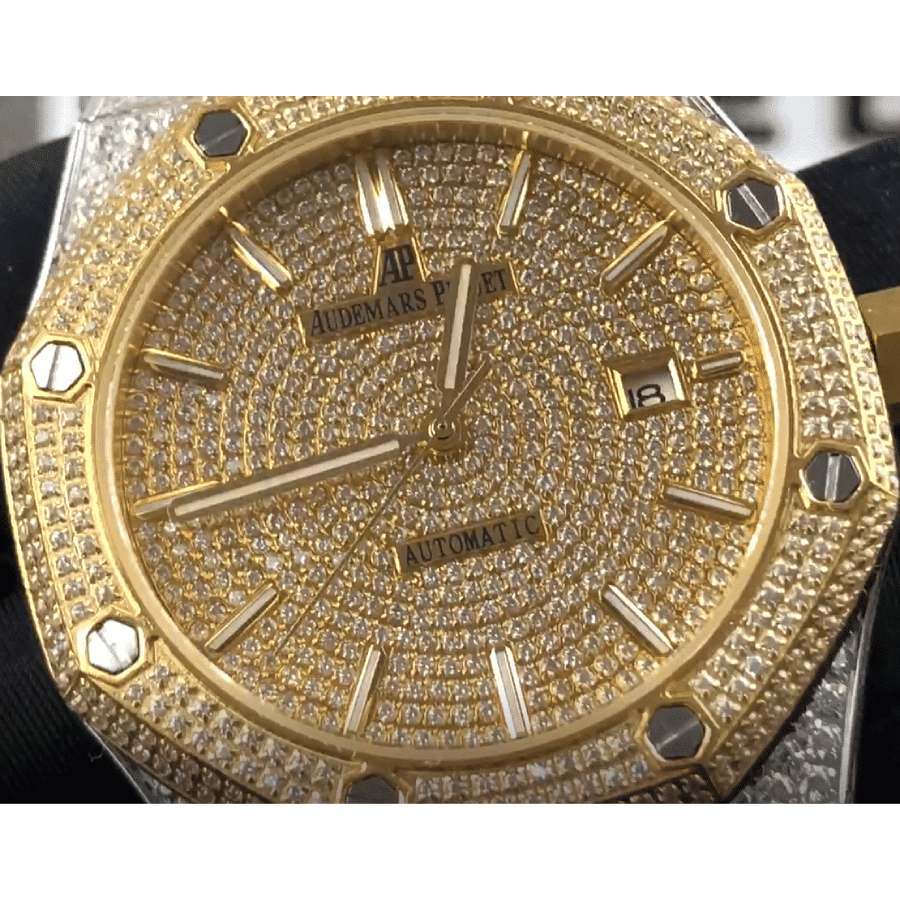 Audemars Piguet Royal Oak Iced Out Yellow Gold Replica Audemars Piguet