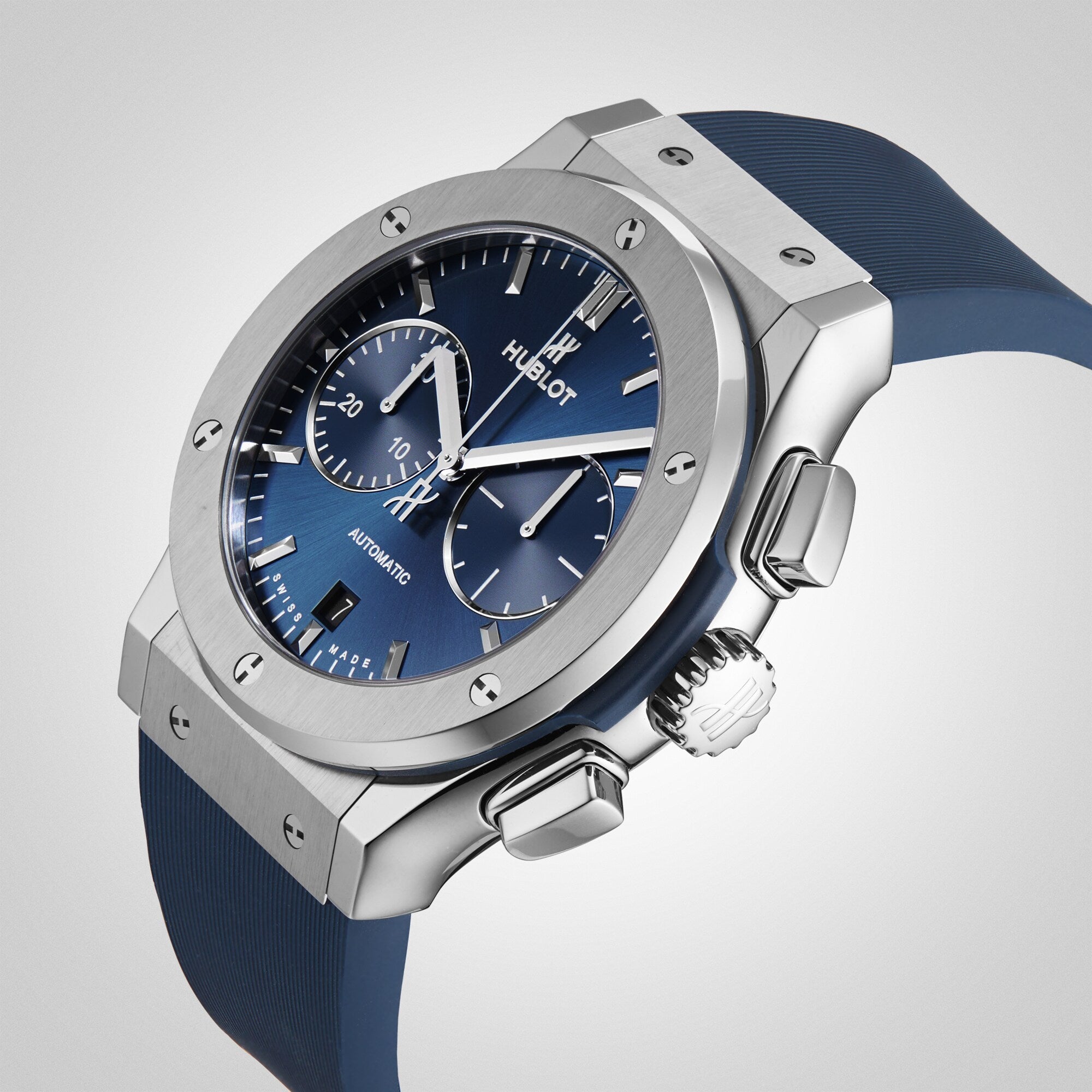 Hublot Classic Fusion Chronograph Titanium Blue Men's