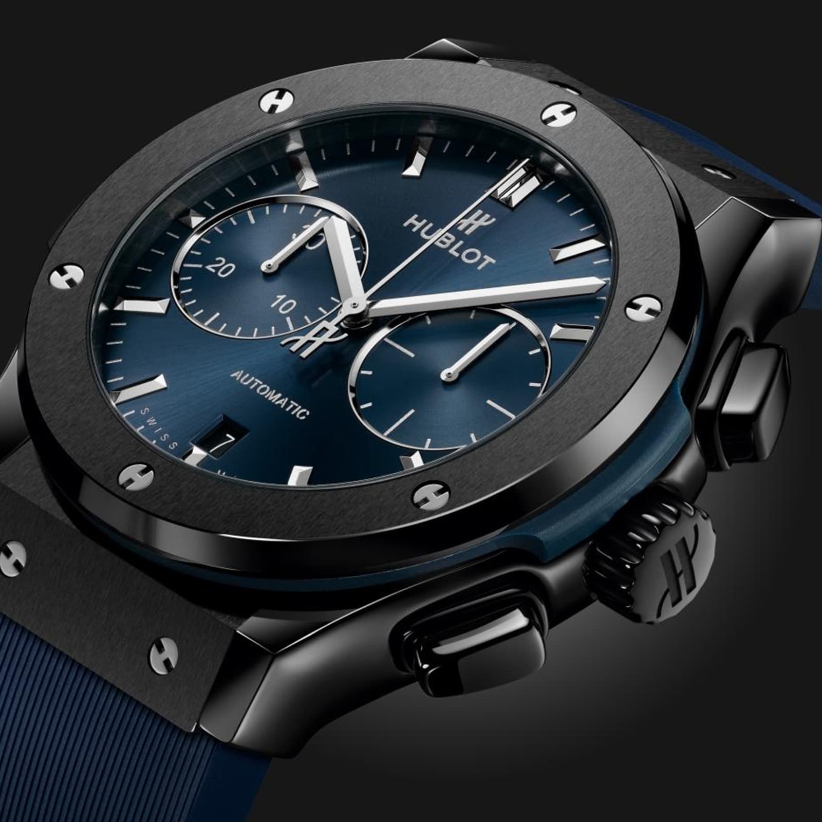 Hublot Classic Fusion Ceramic Blue Chronograph Men's