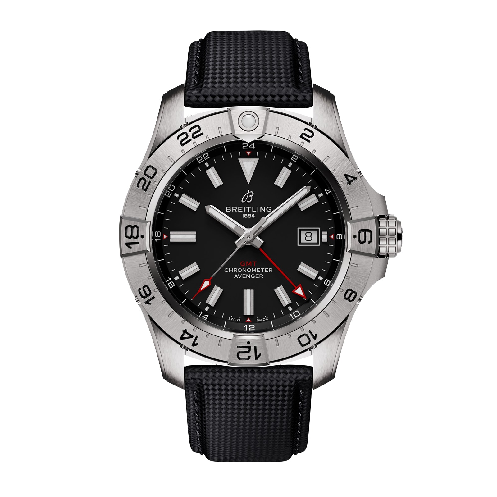 Breitling Avenger Automatic GMT 44mm Black Leather