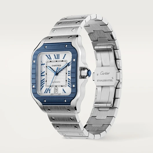 SANTOS Blue PVD Bezel 39.8mm