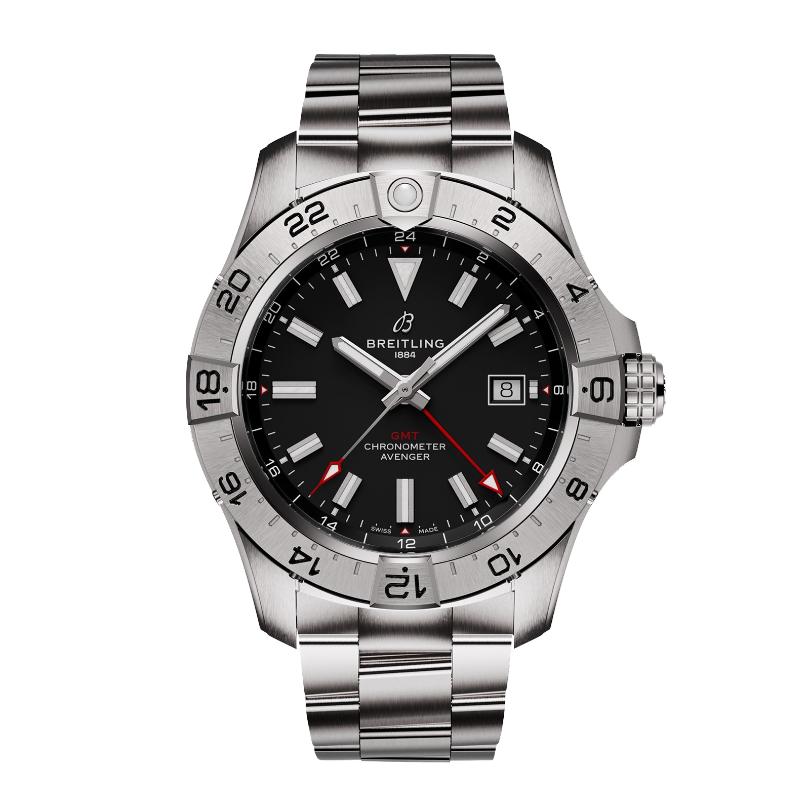 Breitling Avenger Automatic GMT 44mm Black Stainless Steel