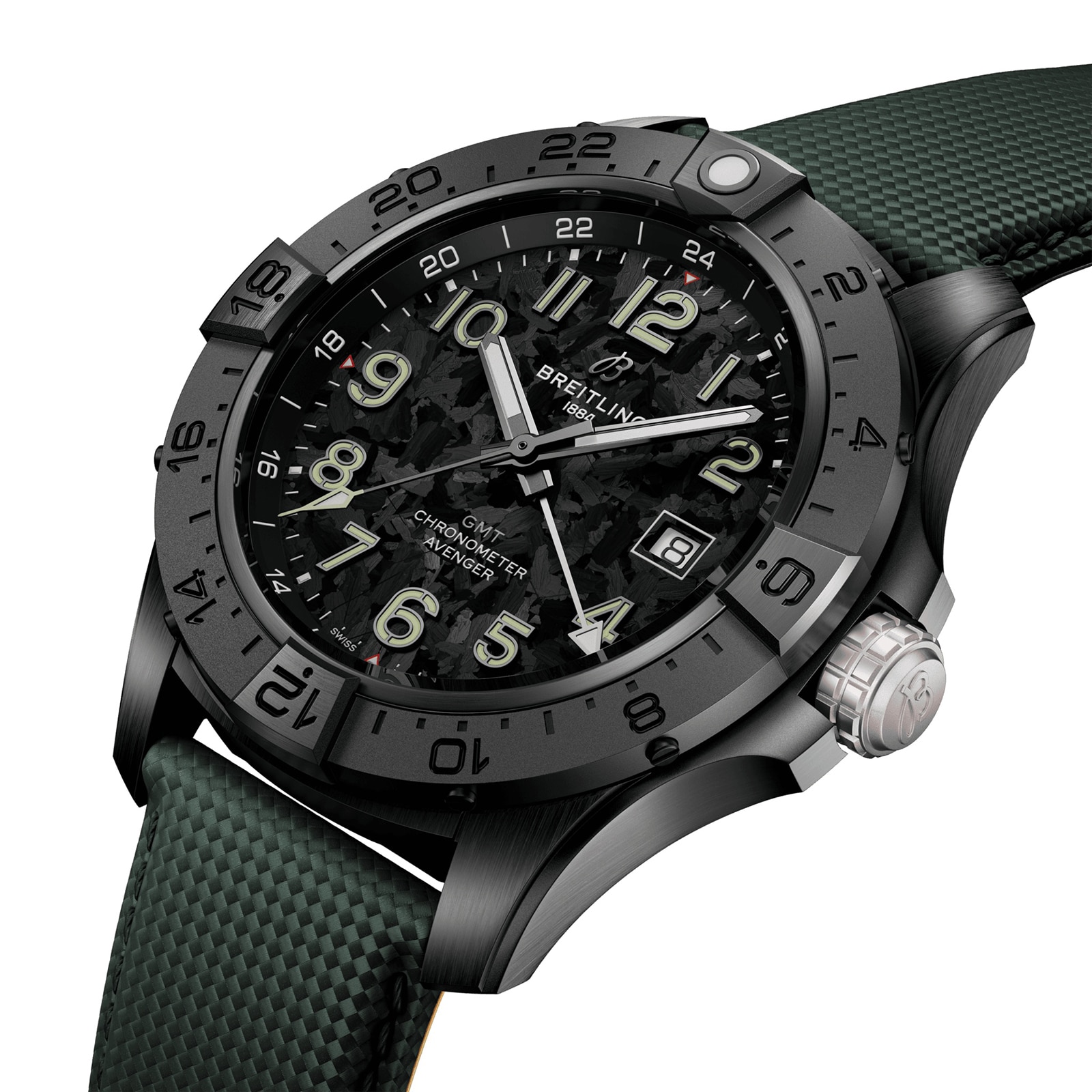 Breitling Avenger Automatic 44mm Night Mission Green Leather