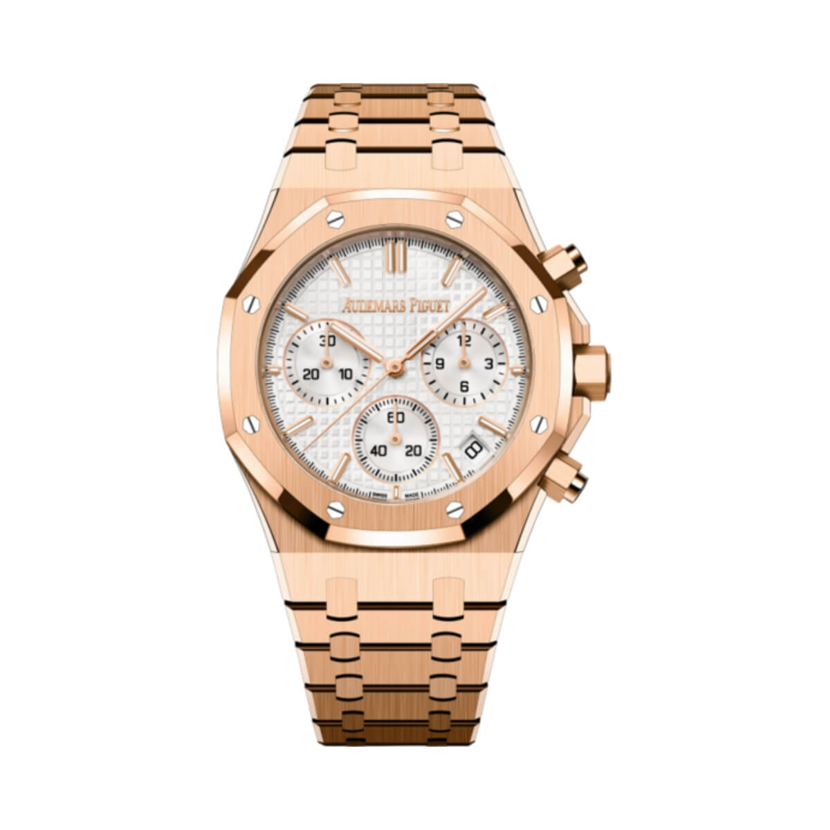 ROYAL OAK Pink Gold Silver-Toned Dial CHRONOGRAPH 41mm