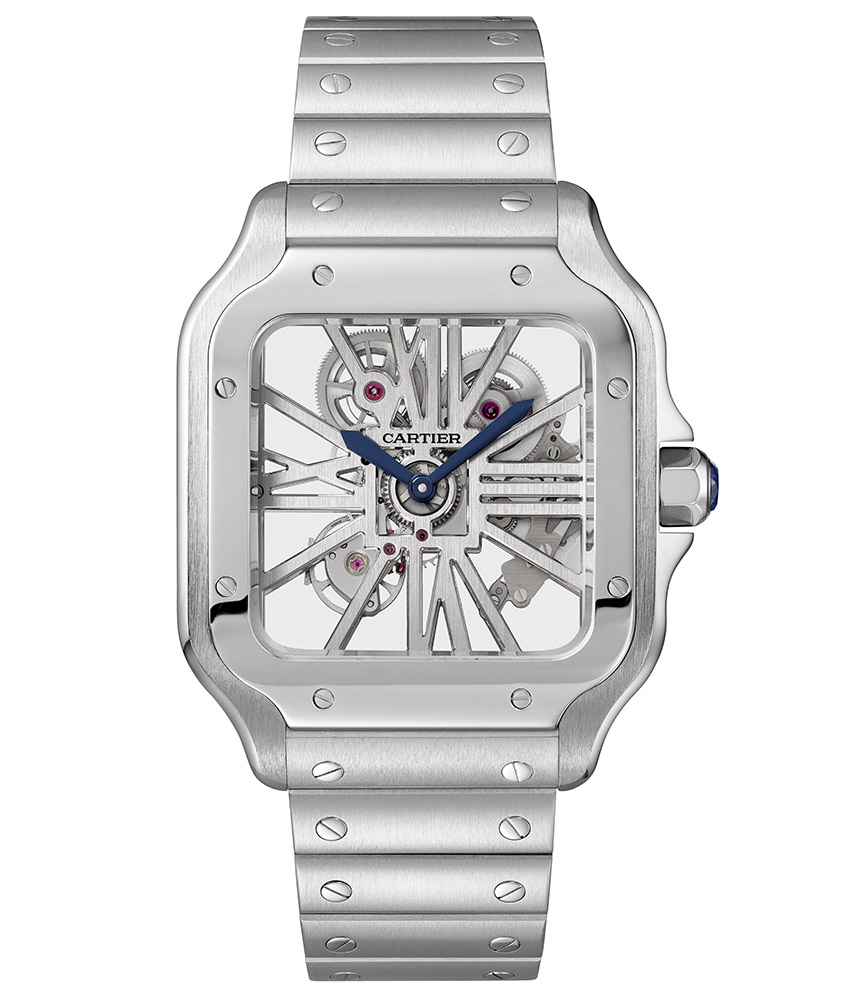 Cartier Santos Stainless Steel Skeleton Men’s Watch, WHSA0015