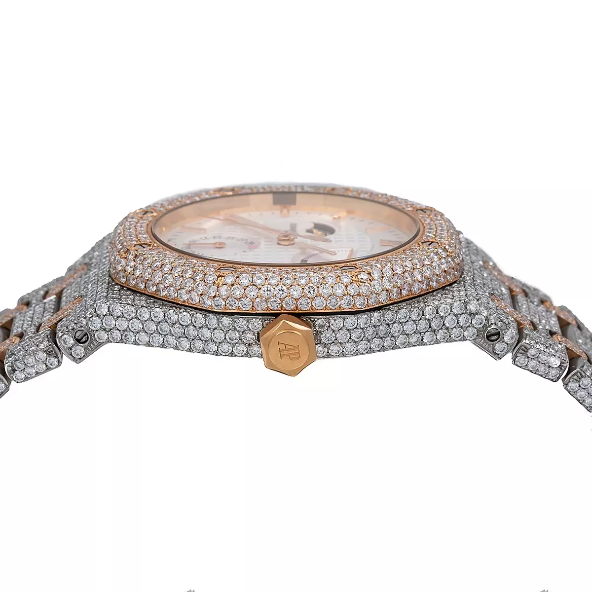 39mm Audemars Piguet Royal Oak Men's Diamond Watch Rose Gold 25168sr 22.75ct