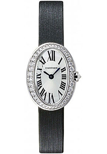 Cartier Baignoire 18K White Gold & Diamonds Ladies Watch, WJBA0026