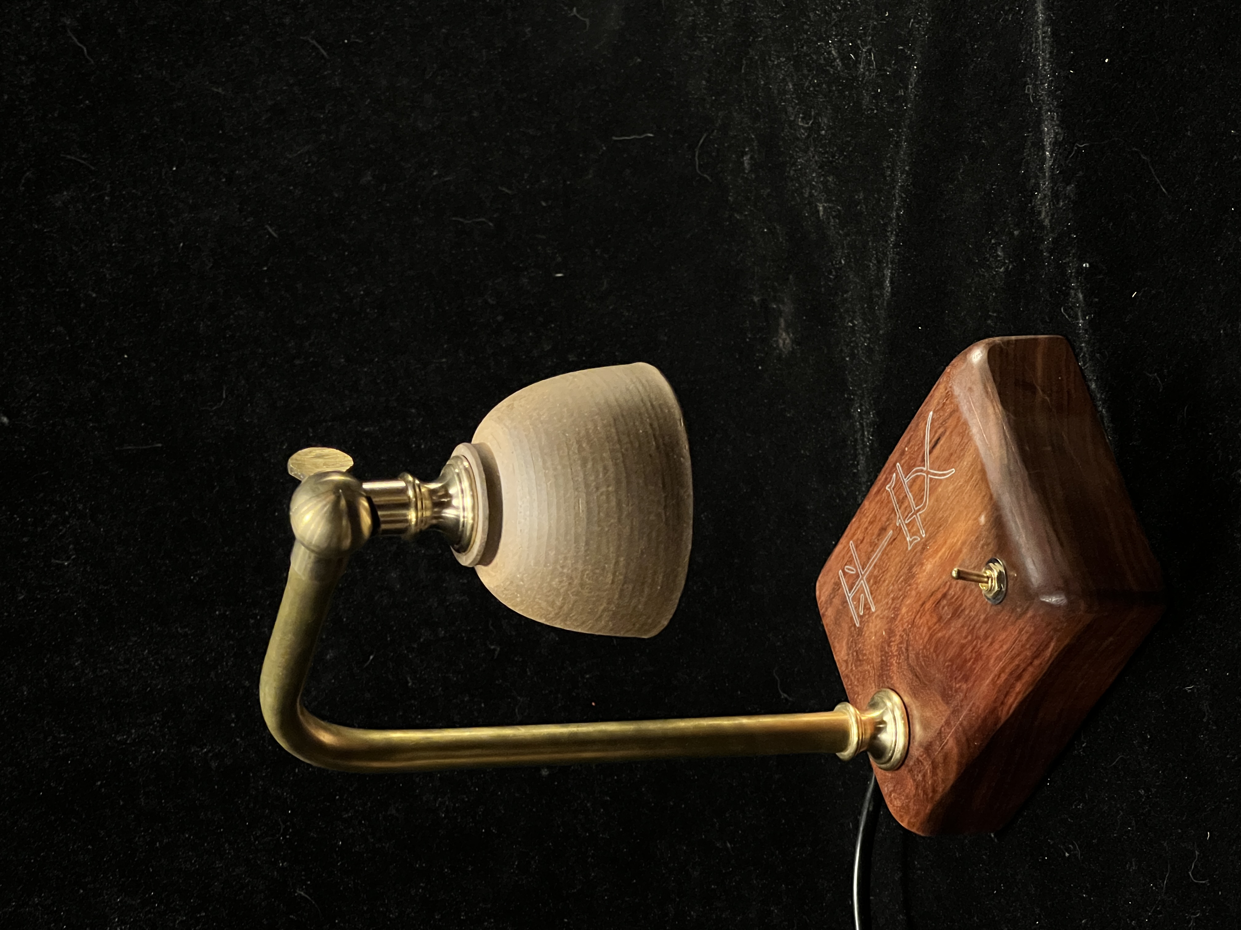 Original handmade retro industrial style silver-embedded table lamp 