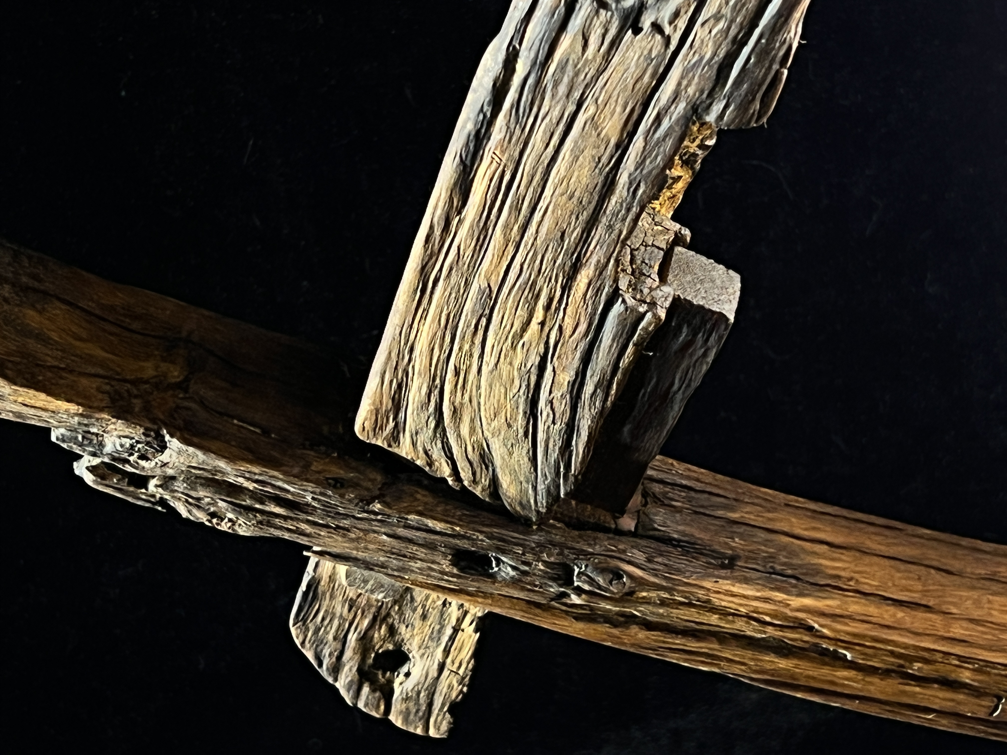 Original handmade old wood new Zen floor lamp 