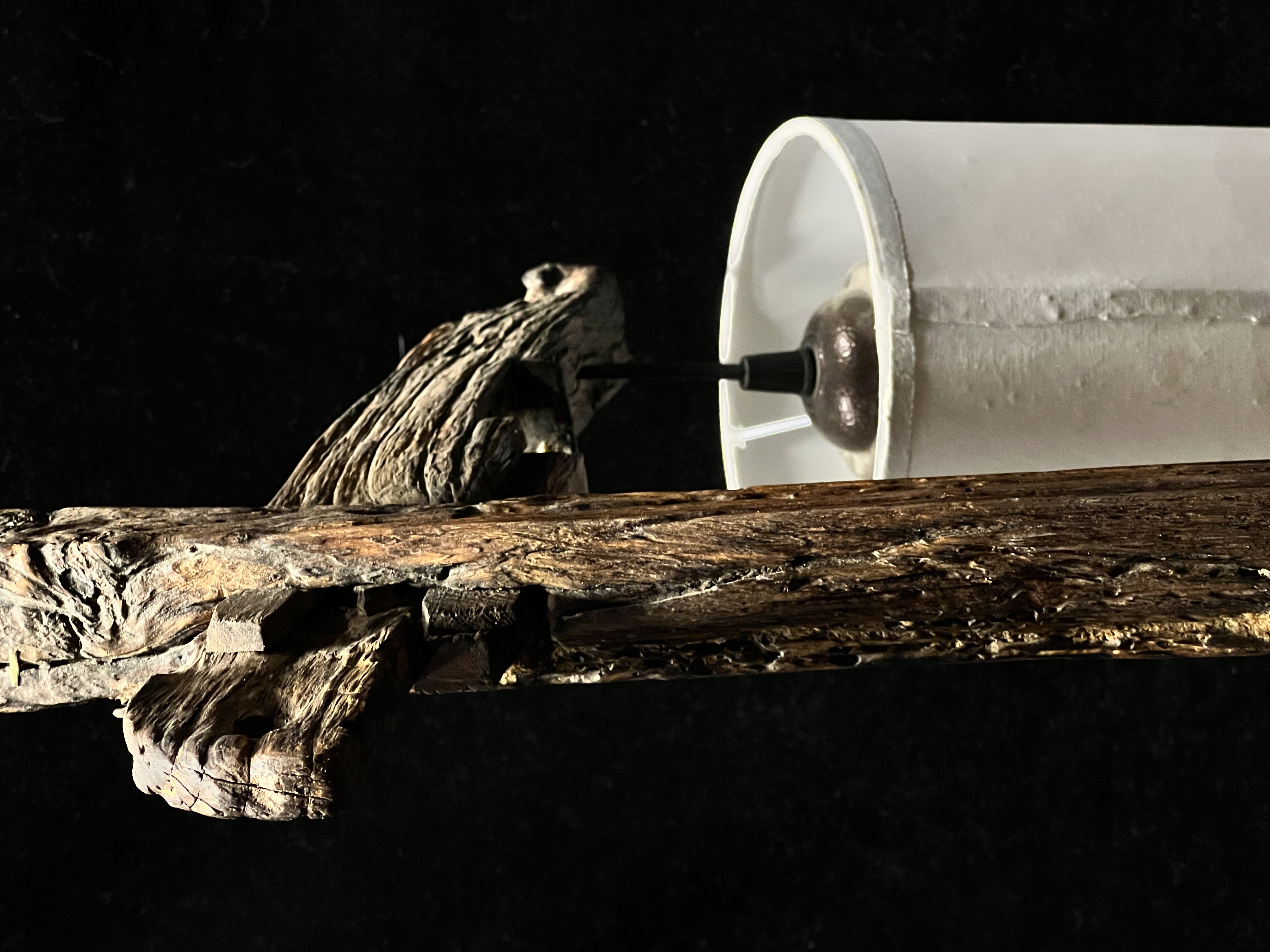 Original handmade old wood new Zen floor lamp 