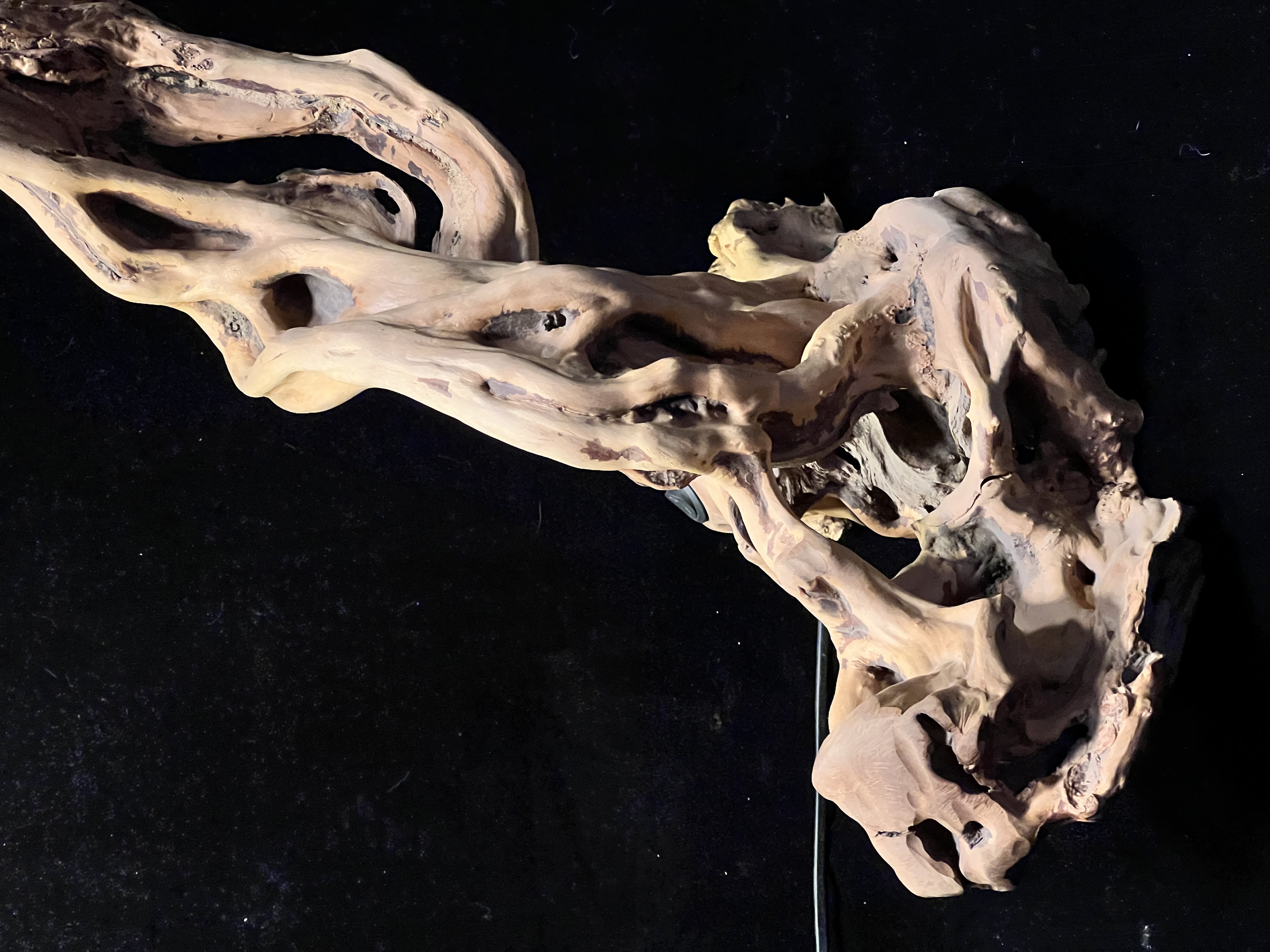 Original handmade retro Chinese root art table lamp 