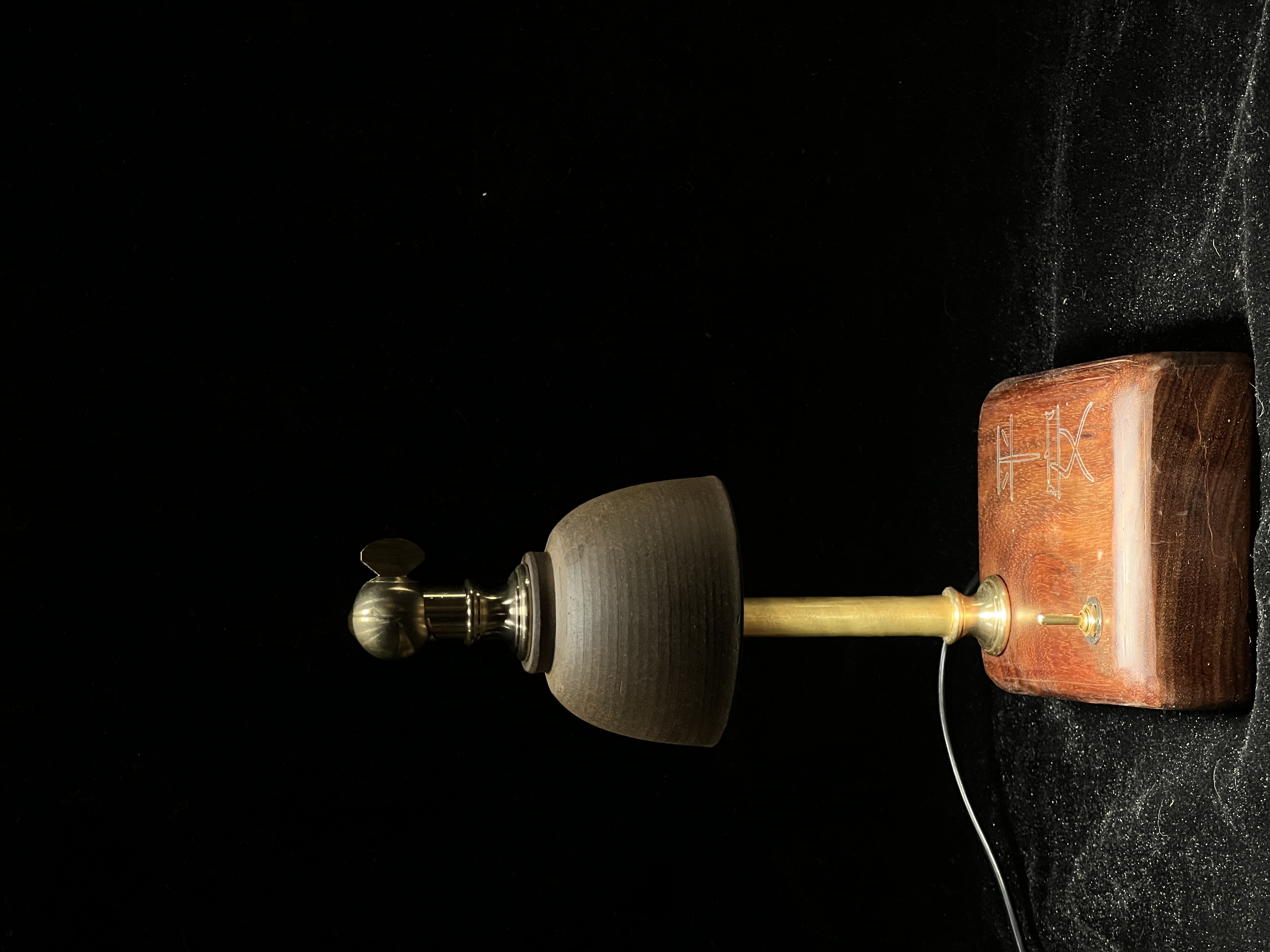 Original handmade retro industrial style silver-embedded table lamp 