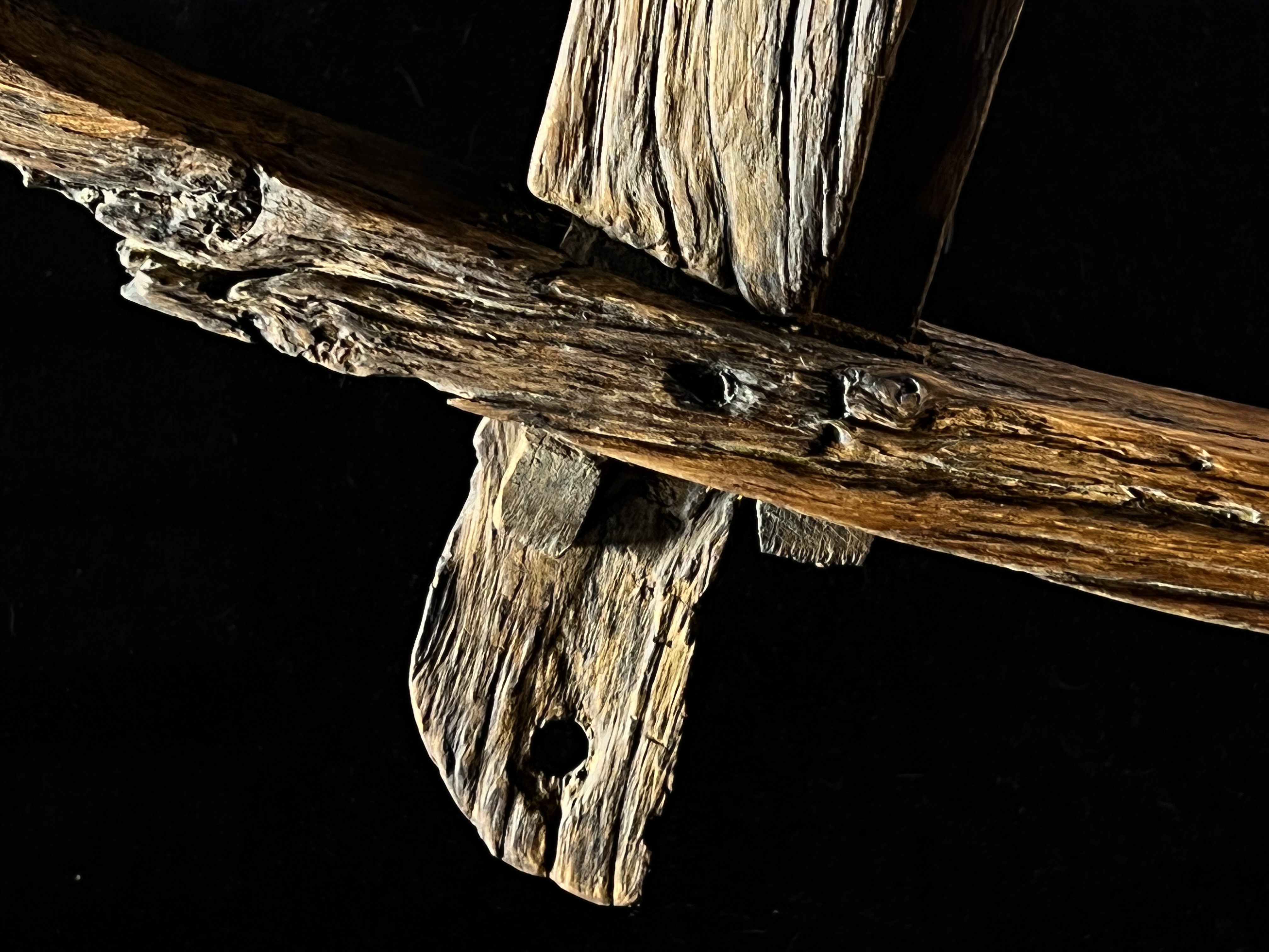 Original handmade old wood new Zen floor lamp 