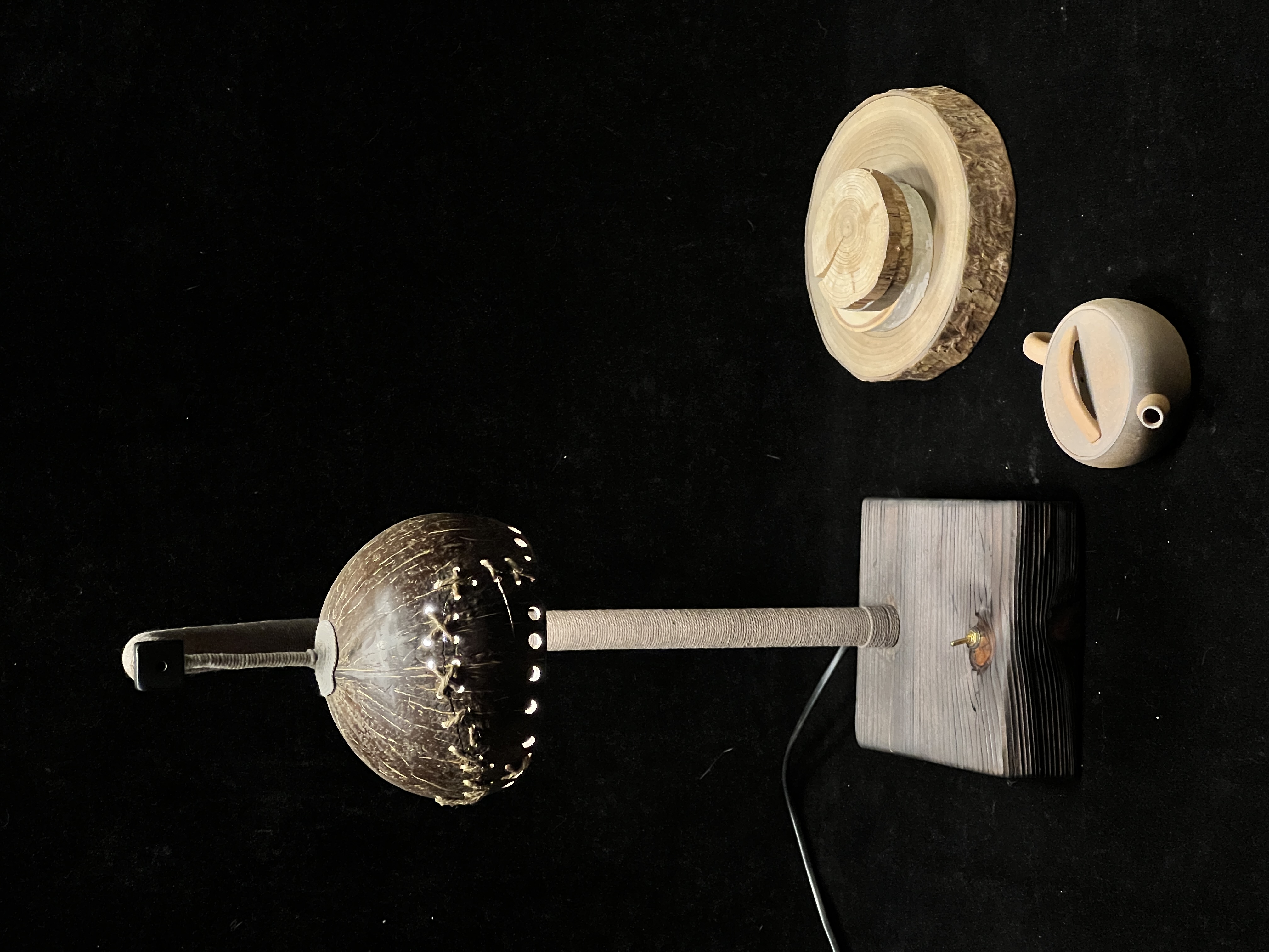 Original handmade creative coconut shell table lamp 