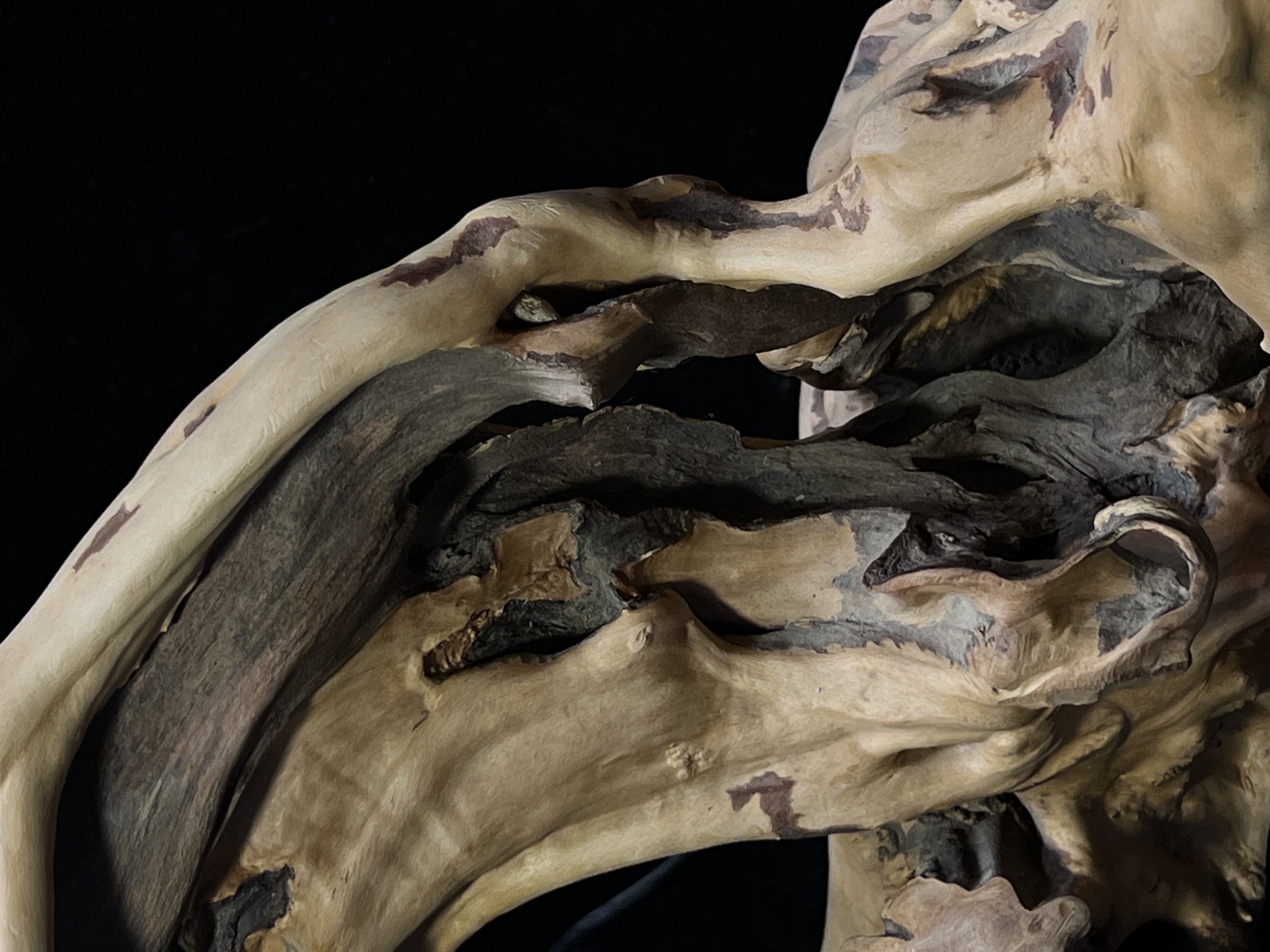 Original handmade retro Chinese root art table lamp 