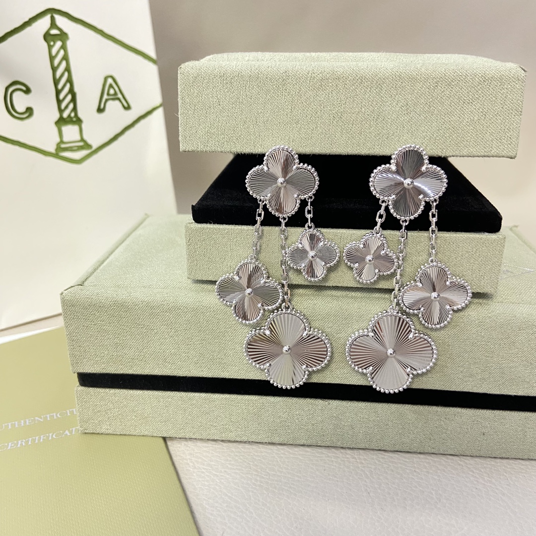 Van Cleef & Arpels earrings New laser four-flower four-leaf clover earrings