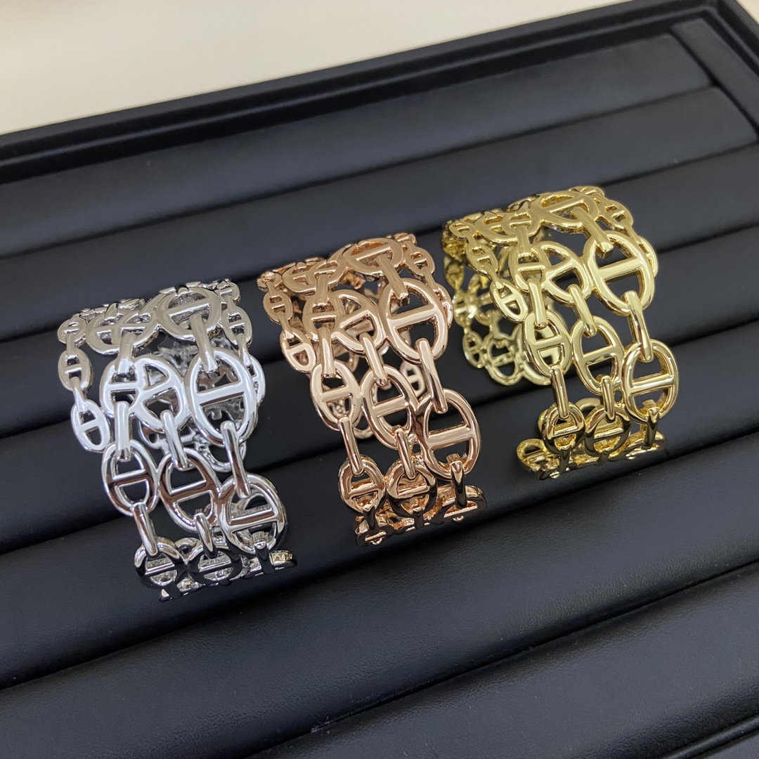 Hermes bracelet New openwork glossy pig's nose bracelet