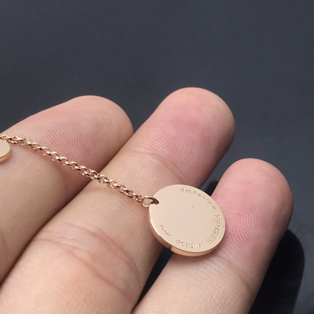 Hermes ear pendant new H round coin ear pendant pure rose gold white gold rose