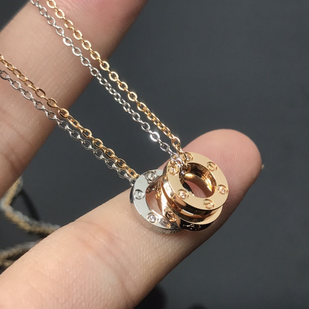 Cartier necklace New three-ring transfer necklace