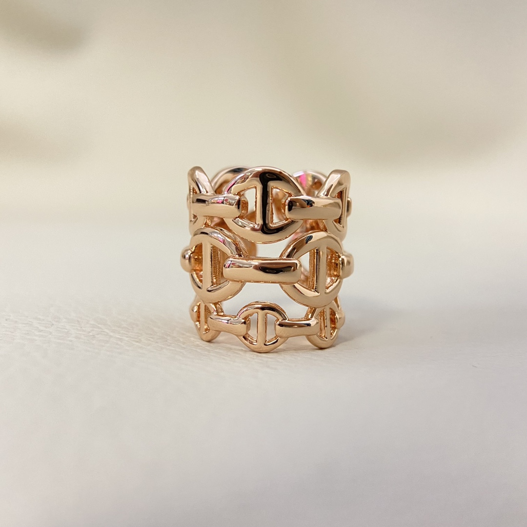 Hermès Rings New Cutout Glossy Pig Nose Ring