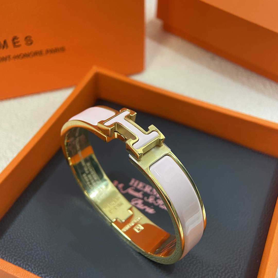 Hermes bracelet New candy powder full enamel H bracelet