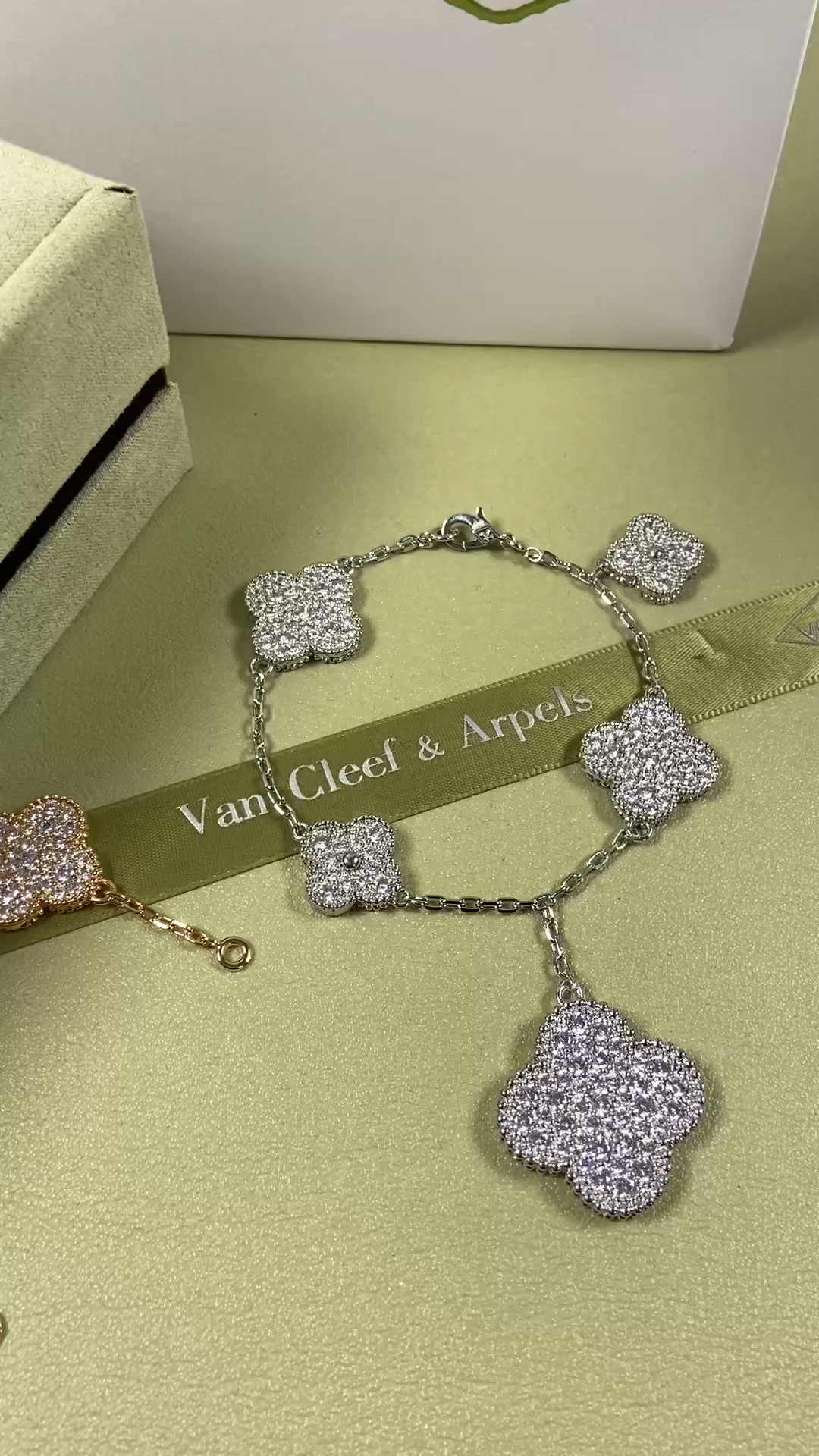 Van Cleef & Arpels four-leaf clover bracelet with irregular pattern