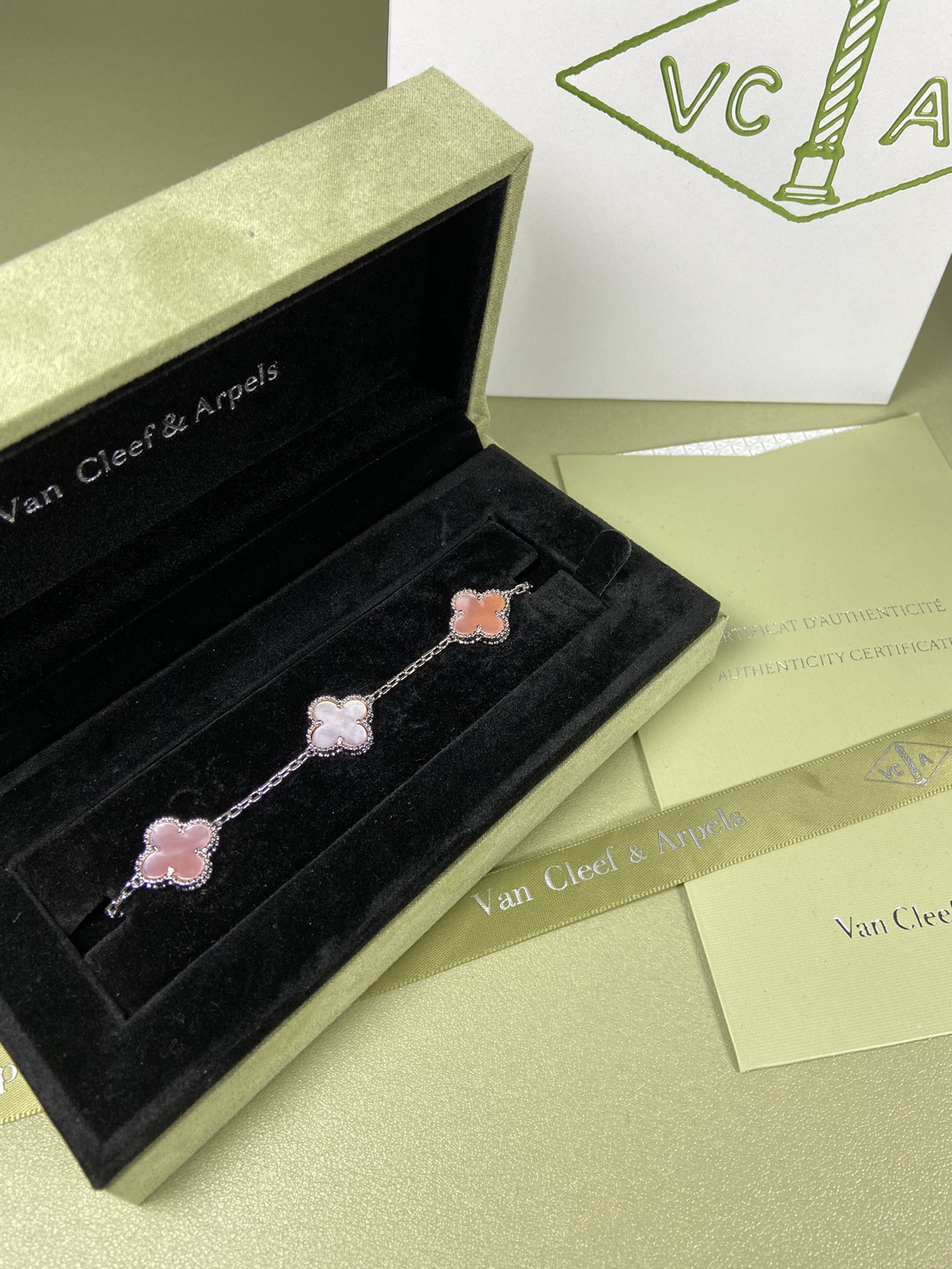 Van Cleef & Arpels four-leaf Pink mother-of-pearl clover bracelet
