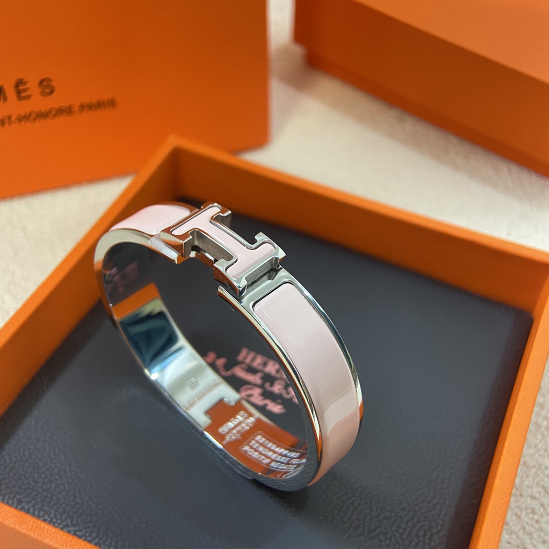 Hermes bracelet New candy powder full enamel H bracelet