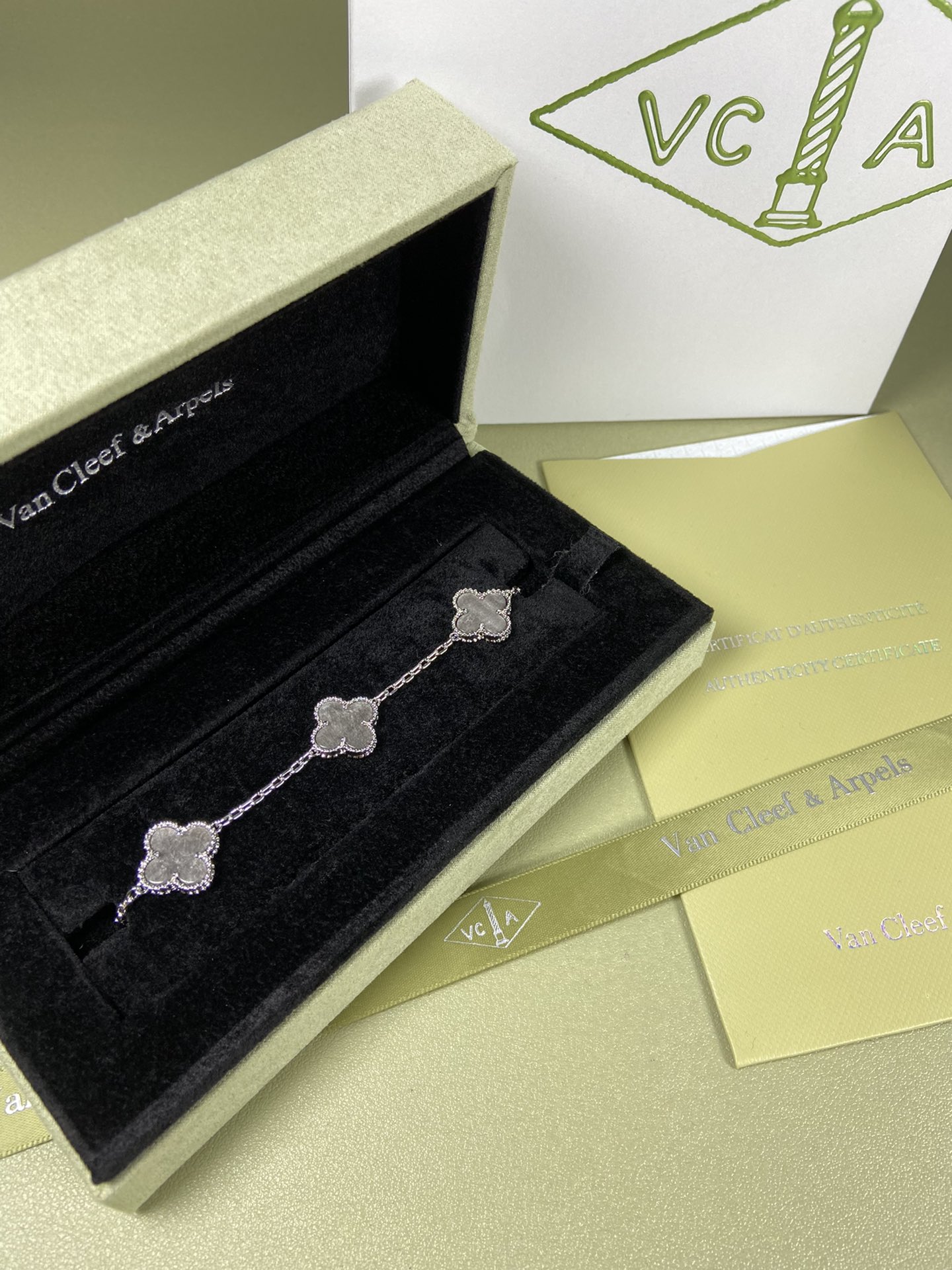 Van Cleef & Arpels obsidian clover bracelet