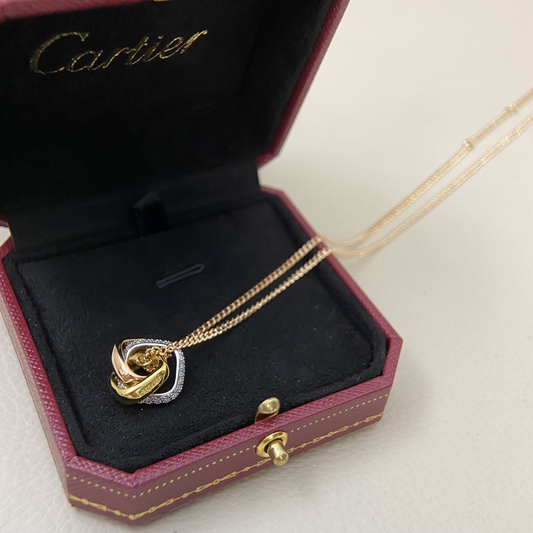 Cartier necklace New three-ring three-color diamond necklace