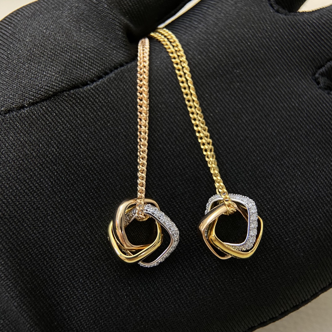 Cartier necklace New three-ring three-color diamond necklace