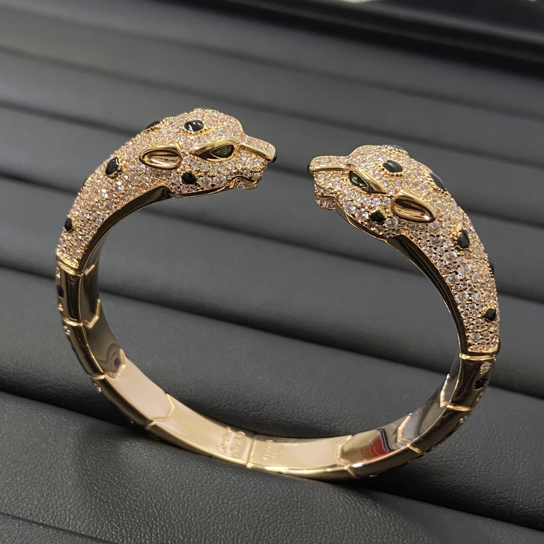 Cartier Bracelet Double-headed leopard bracelet full of diamond spots