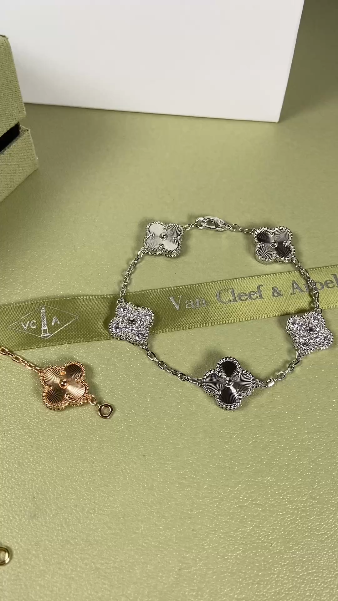 Van Cleef & Arpels  Diamond four-leaf clover bracelet