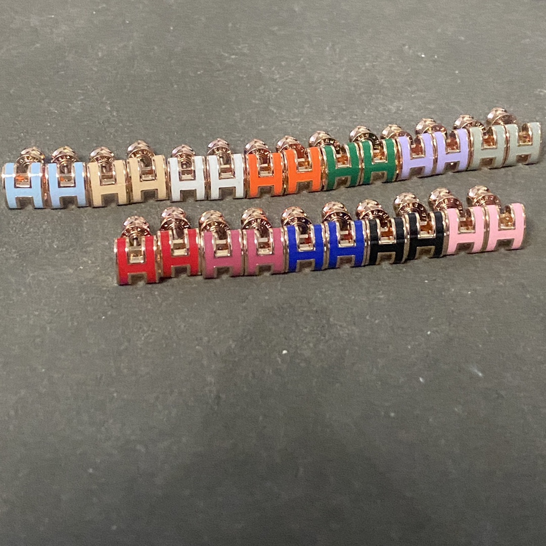 Hermes Stud Earrings Mini H Enamel Stud Earrings