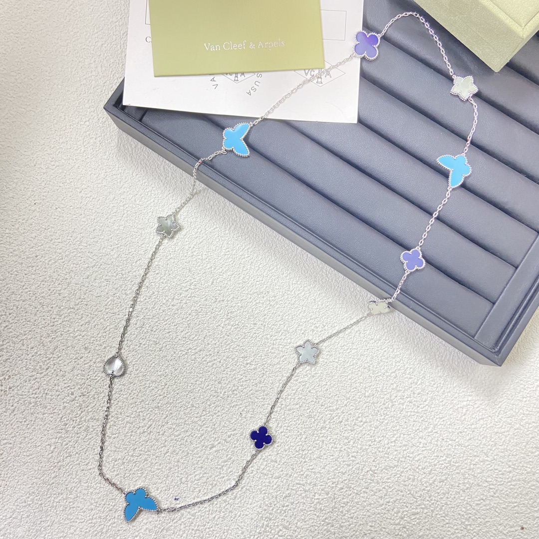 Van Cleef & Arpels Necklace New Star Butterfly Four-Leaf Clover Flower Necklace