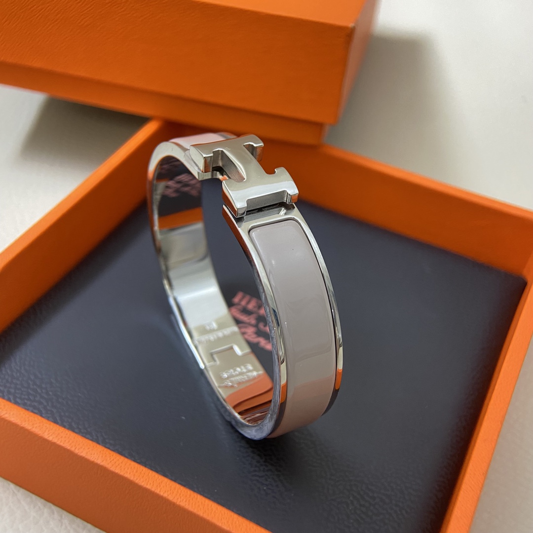 Hermes bracelet New light brown enamel H bracelet