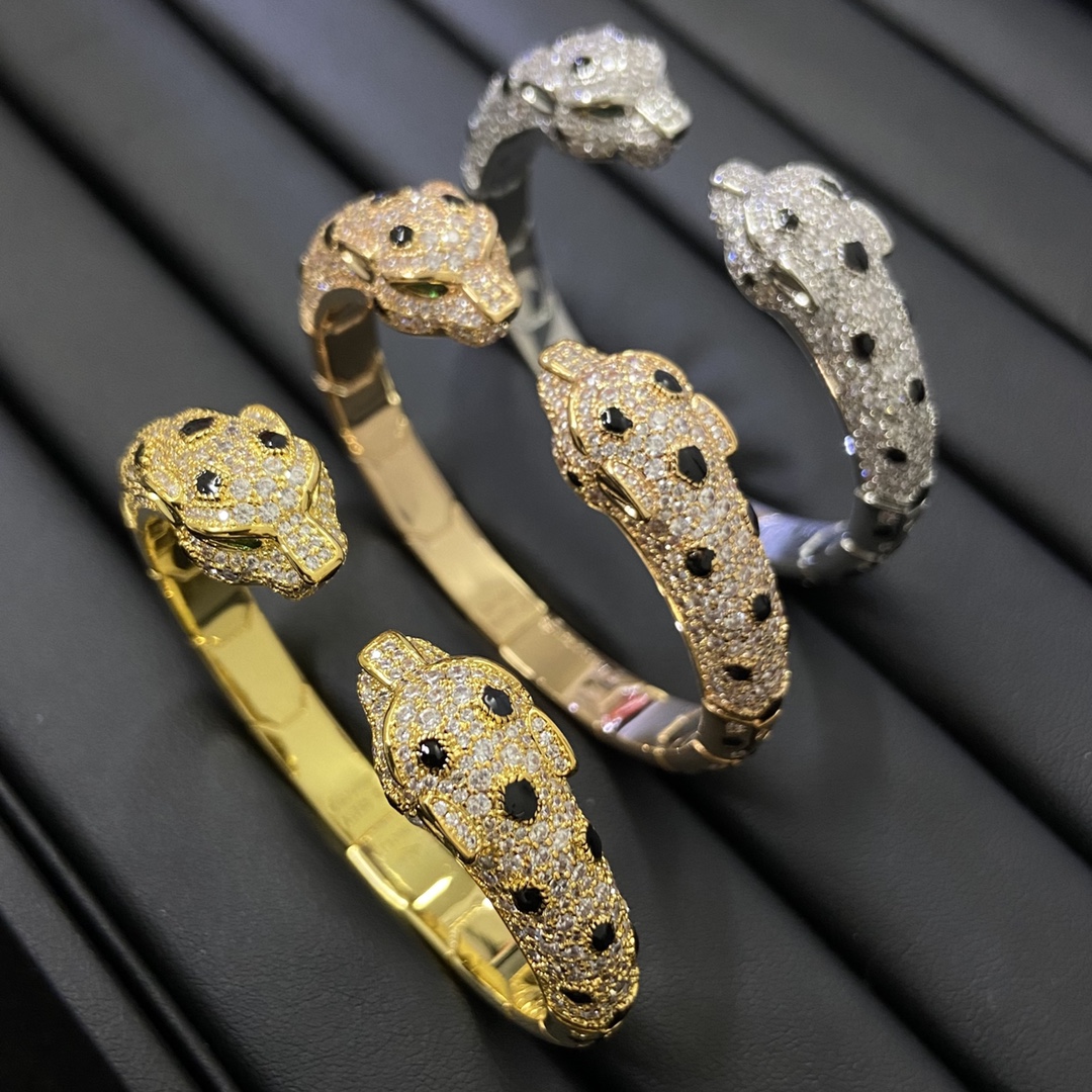 Cartier Bracelet Double-headed leopard bracelet full of diamond spots
