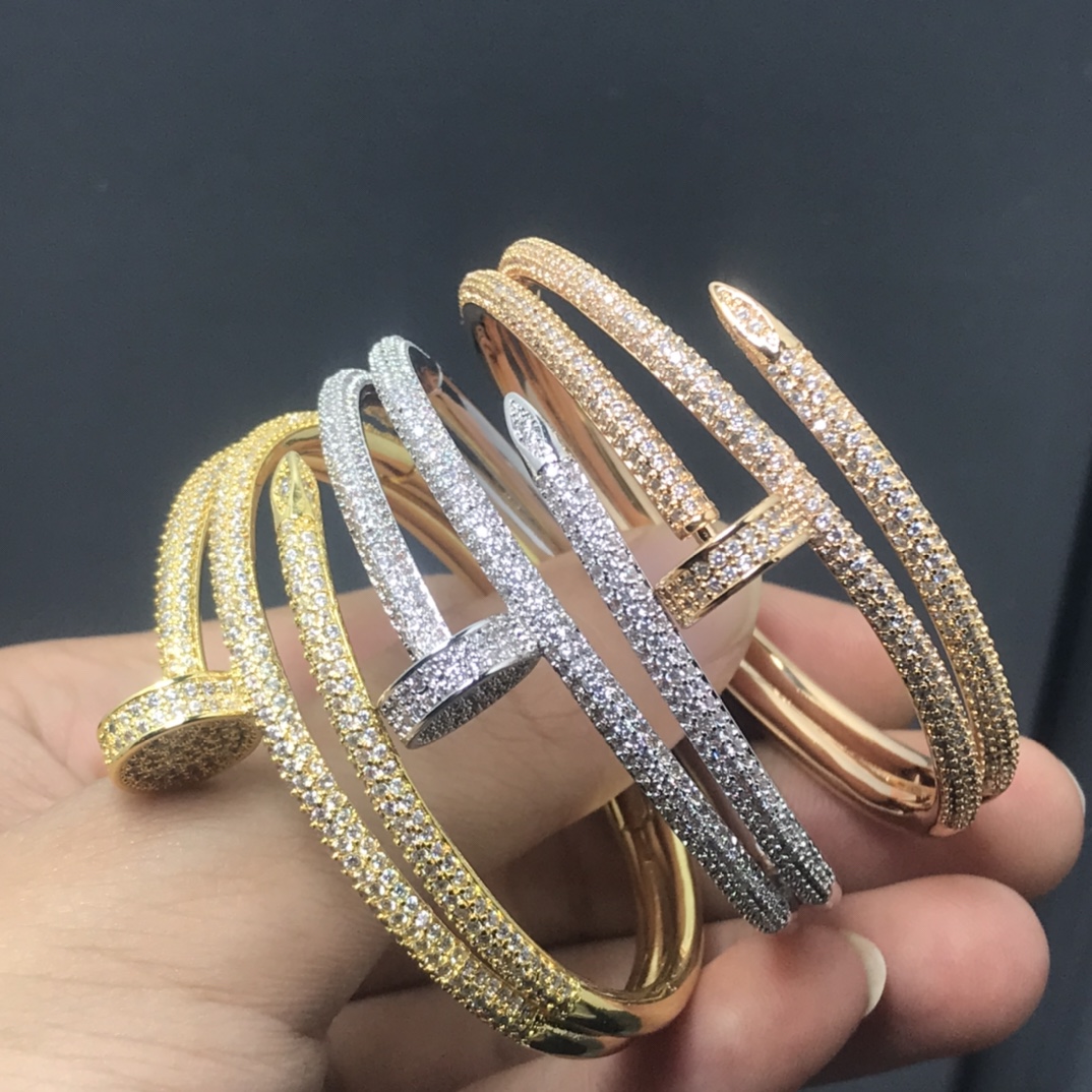 Cartier Bracelet New three-ring full diamond nail bracelet