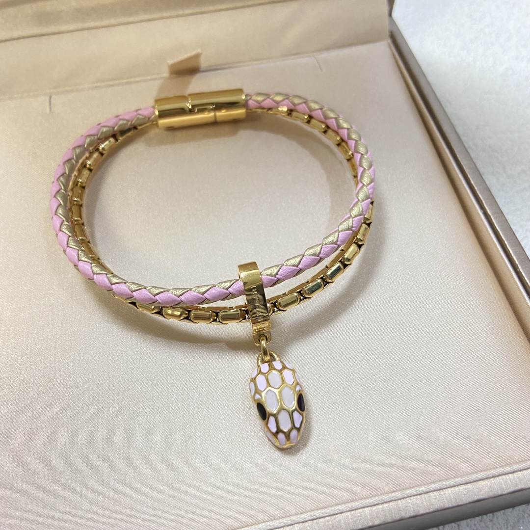 Bulgari leather rope new product enamel snake scalp rope hand