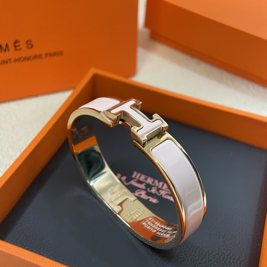 Hermes bracelet New candy powder full enamel H bracelet