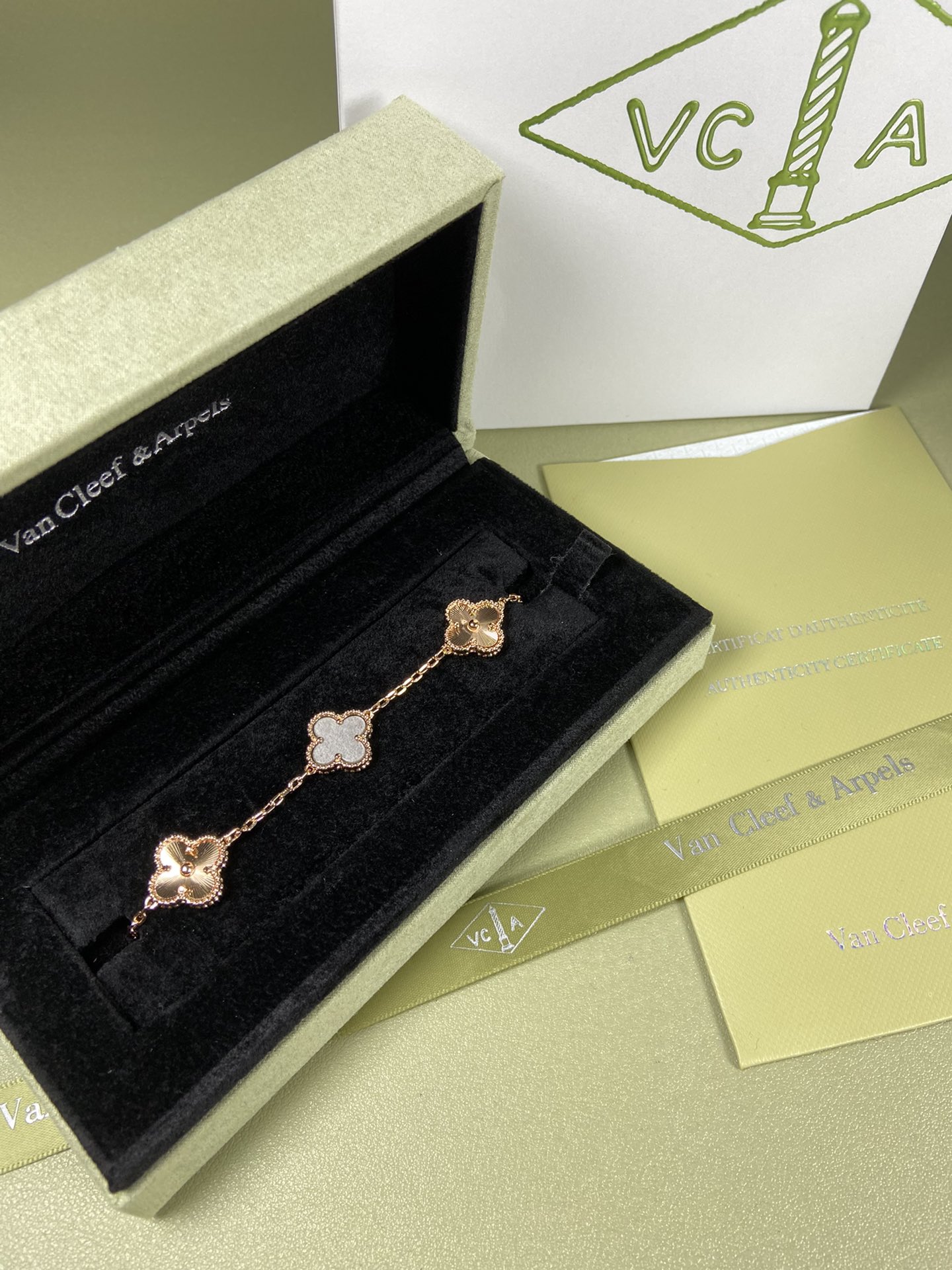 Van Cleef & Arpels obsidian clover bracelet