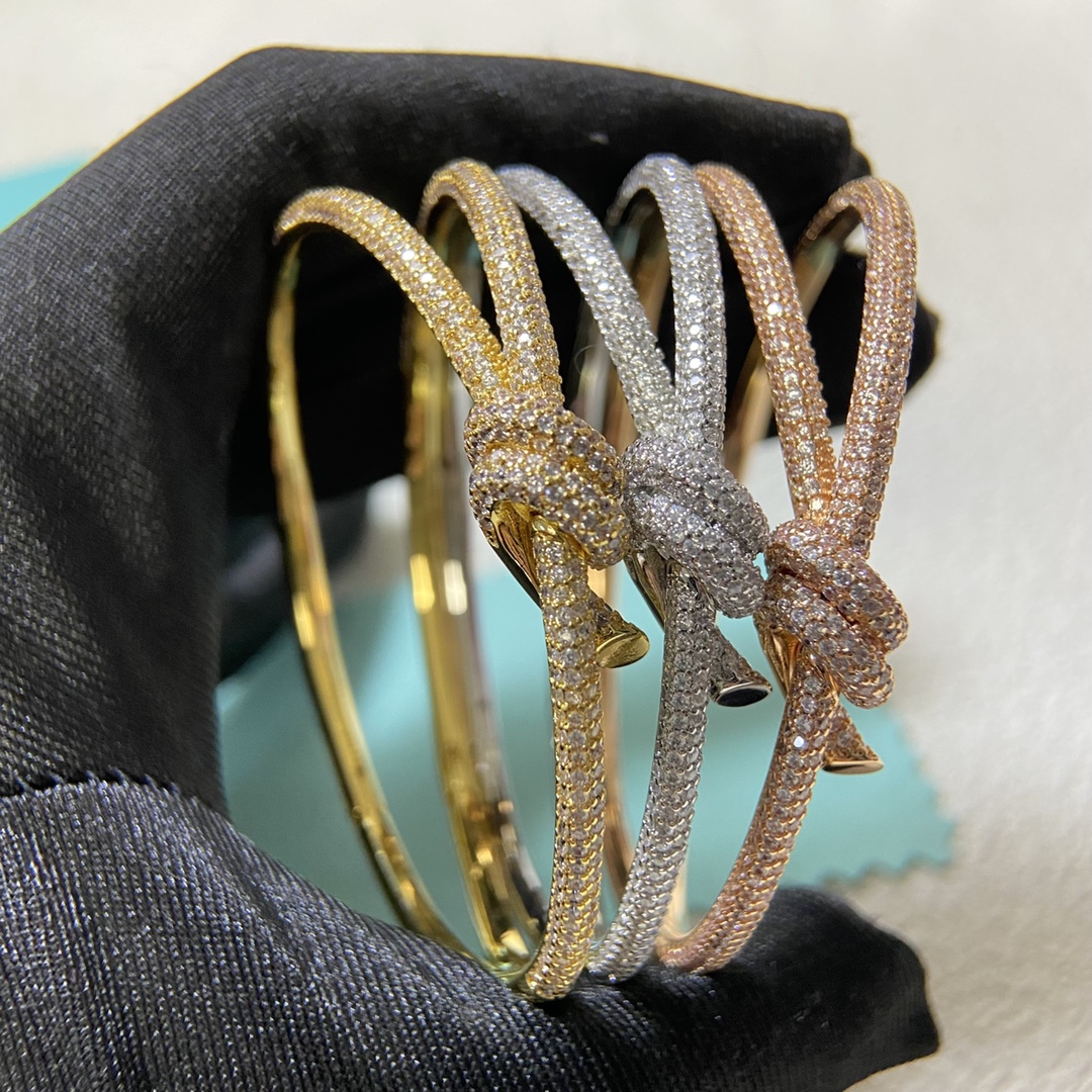 Tiffany Bracelet New full diamond twisted rope bracelet