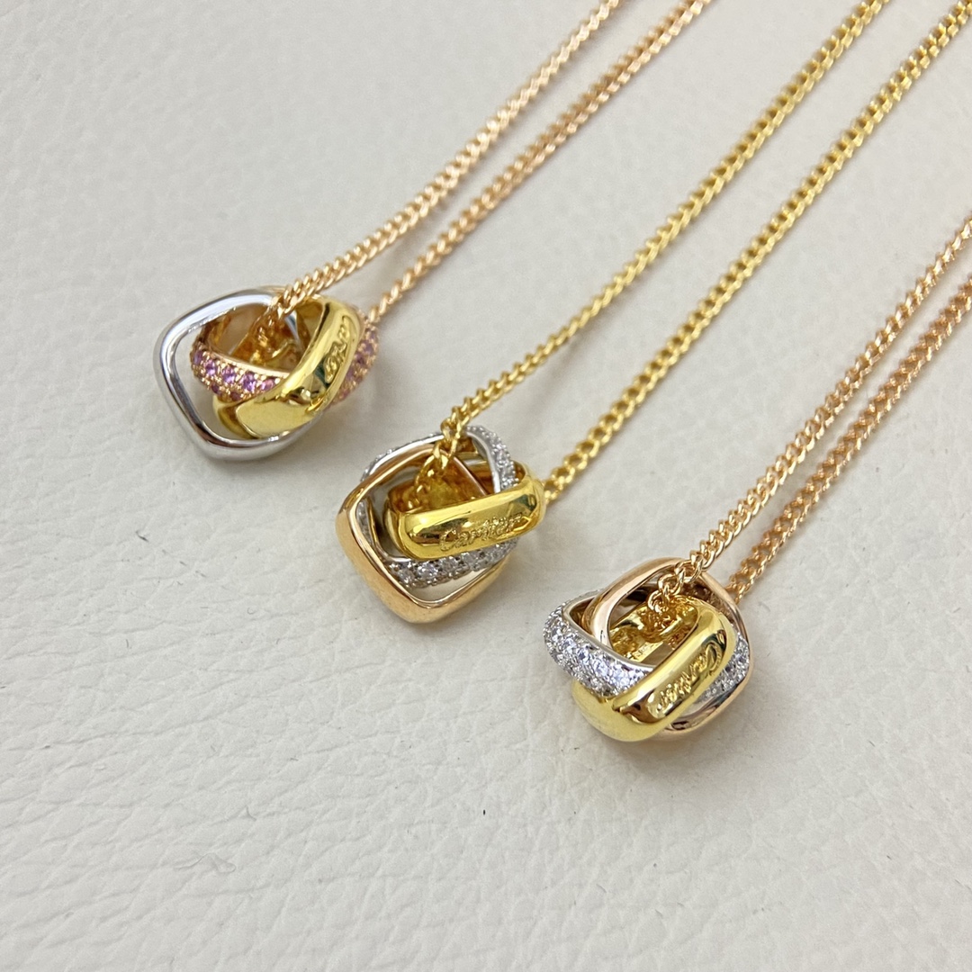 Cartier necklace New three-ring three-color diamond necklace