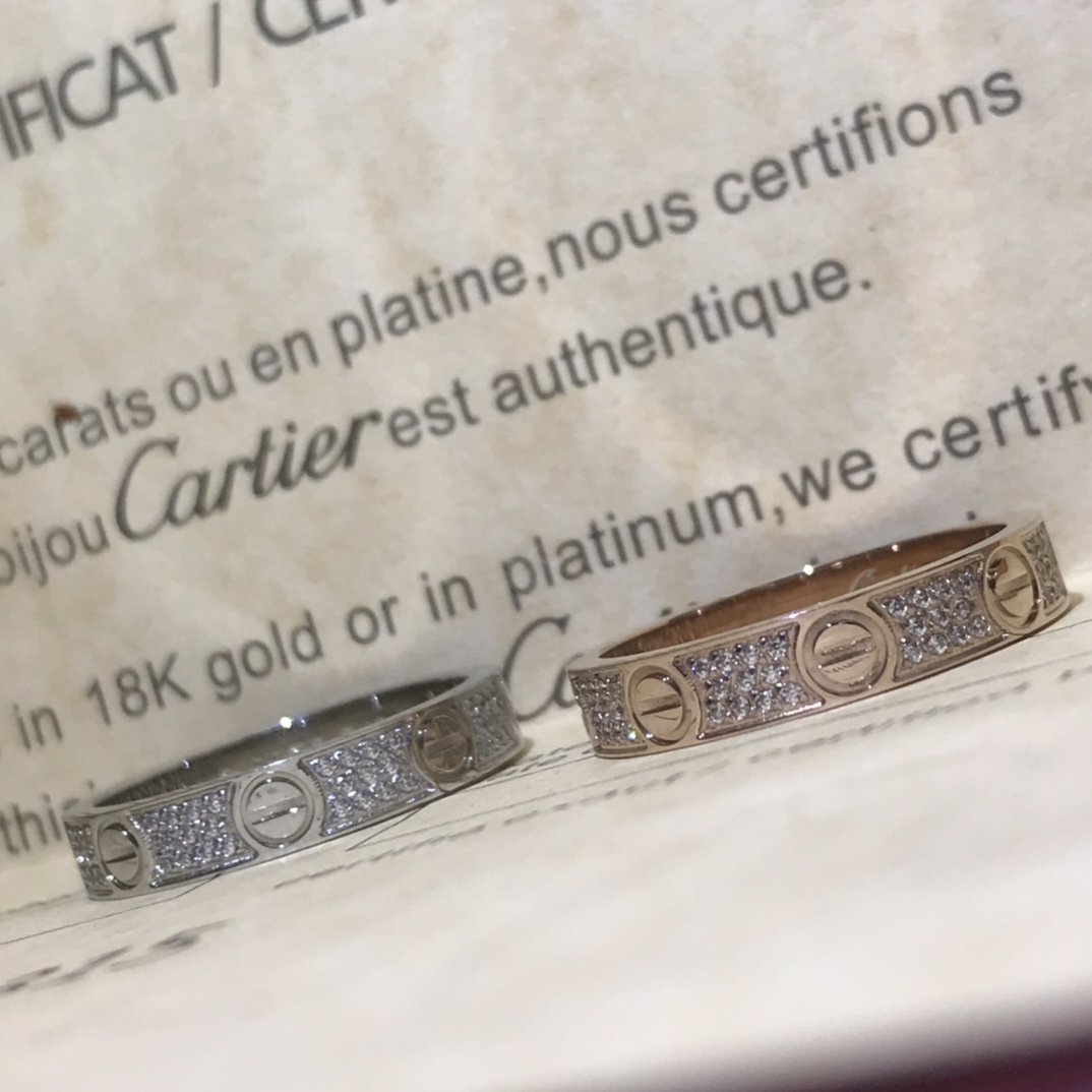 Cartier Rings Narrow version of the starry three-row diamond couple ring