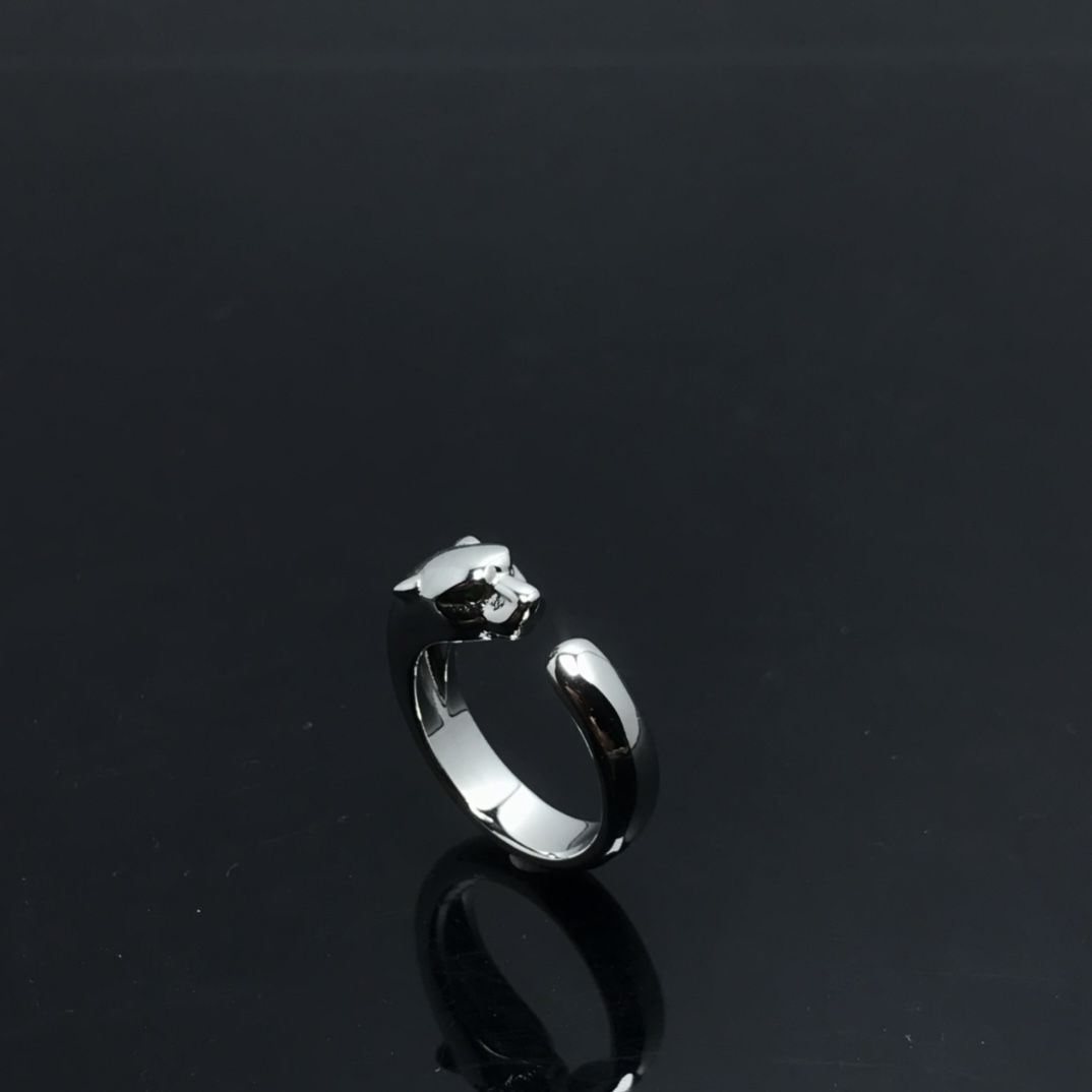 Cartier Rings New women's small head and tail full of diamond leopard head rings