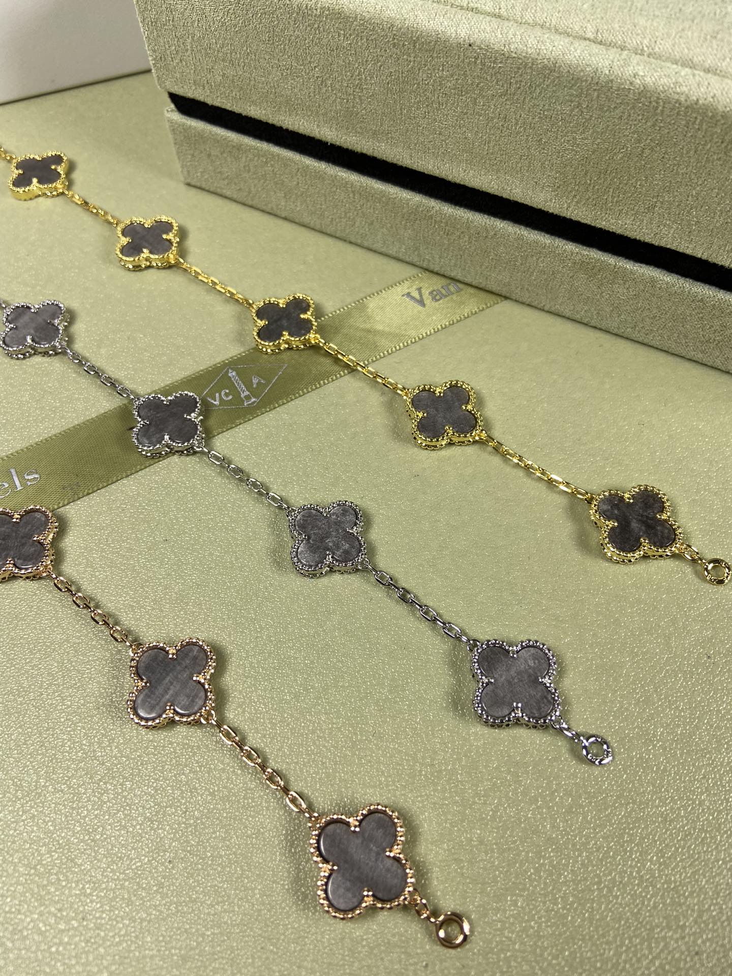 Van Cleef & Arpels obsidian clover bracelet