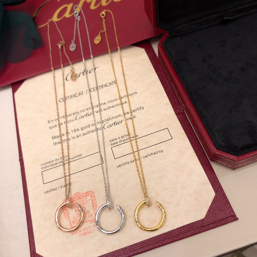 Cartier nail necklace plated with 18K gold