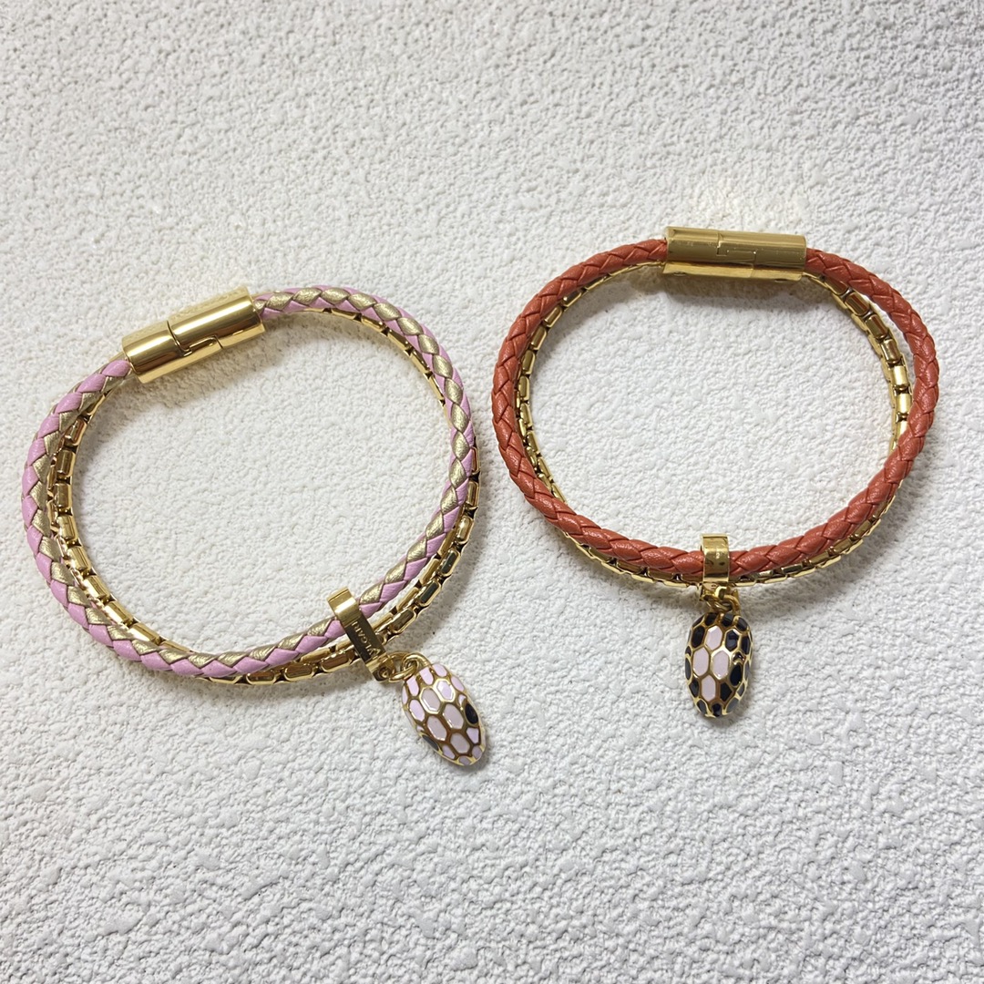 Bulgari leather rope new product enamel snake scalp rope hand